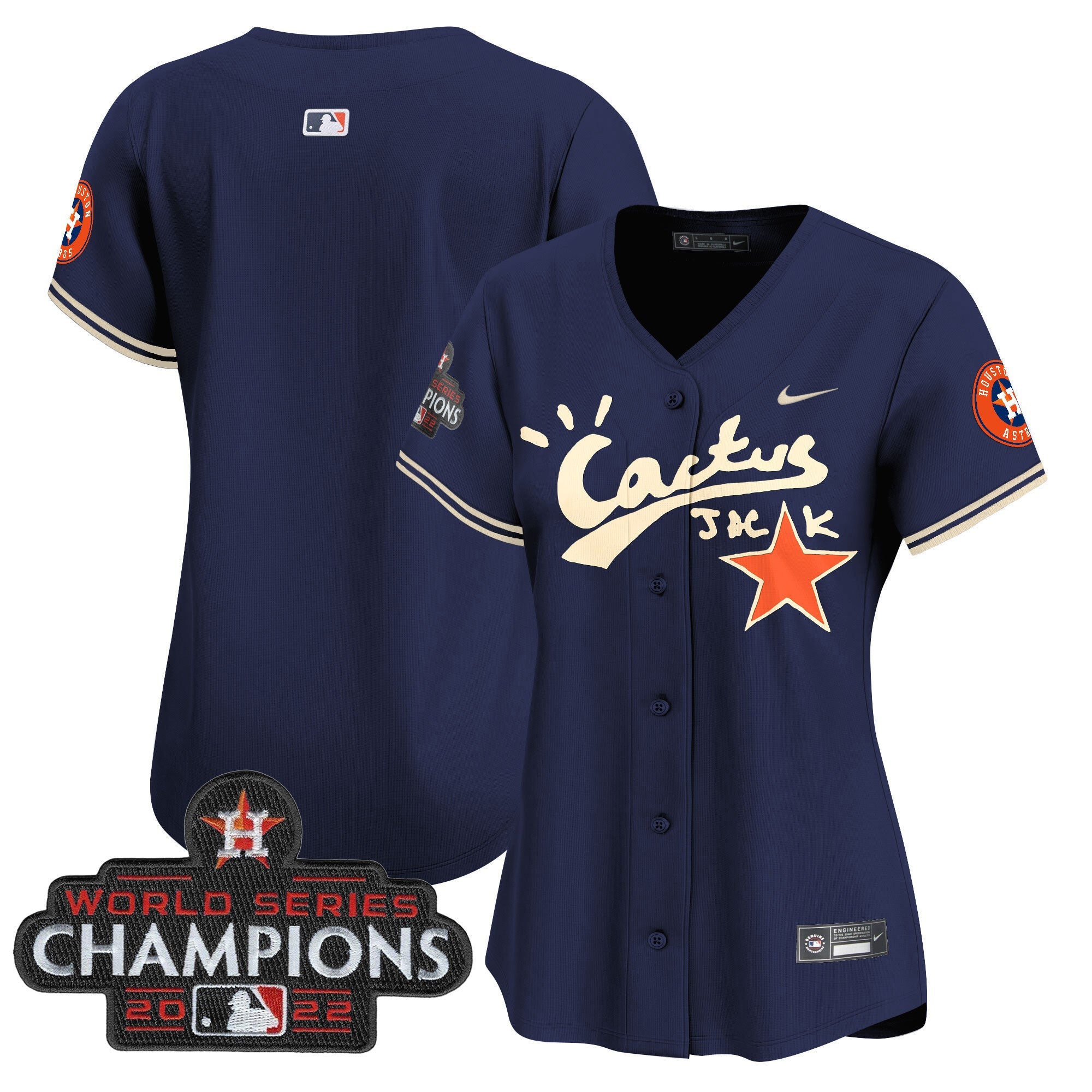 Women’s Houston Cactus Jack Champions Patch Vapor Premier Limited Jersey