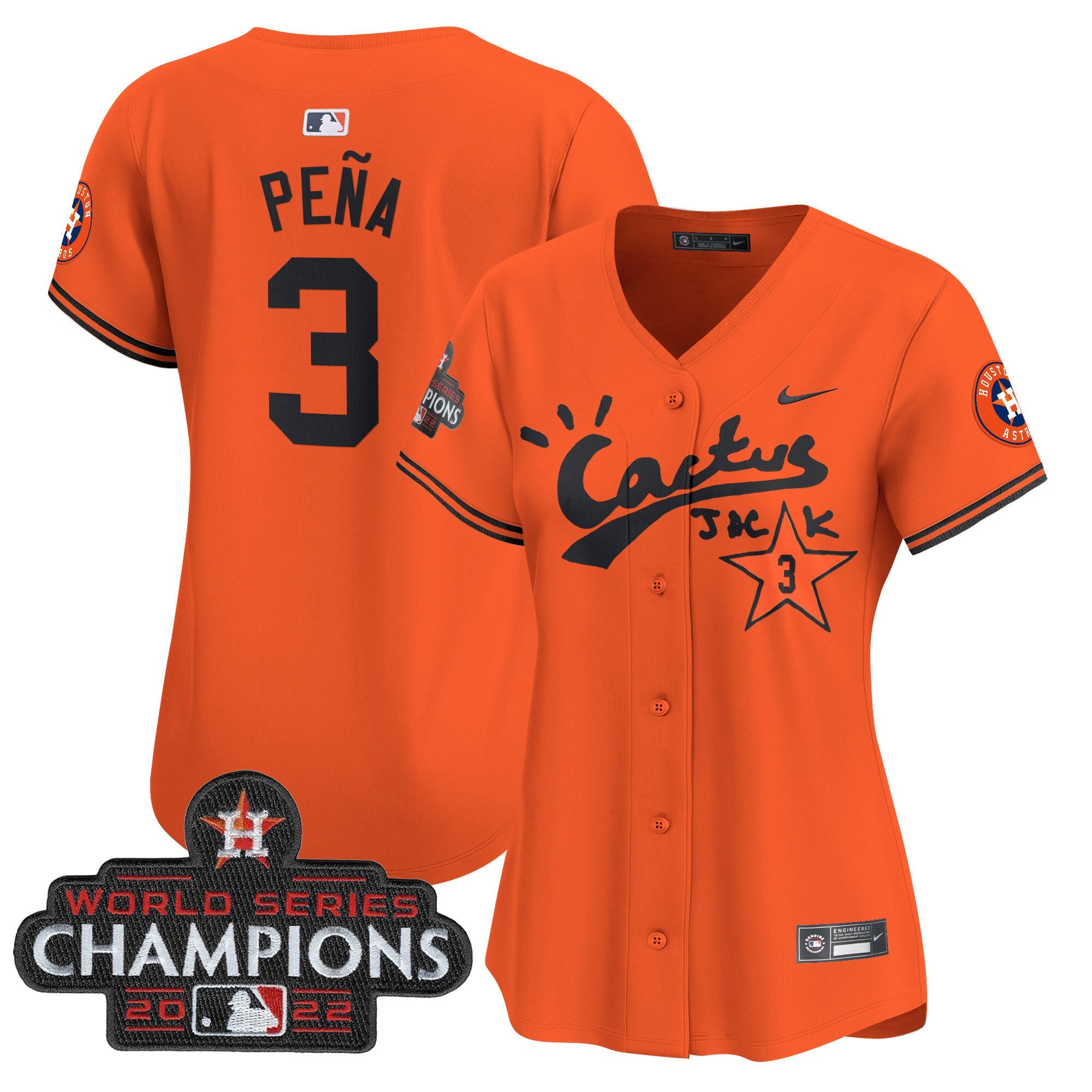Women’s Houston Cactus Jack Champions Patch Vapor Premier Limited Jersey