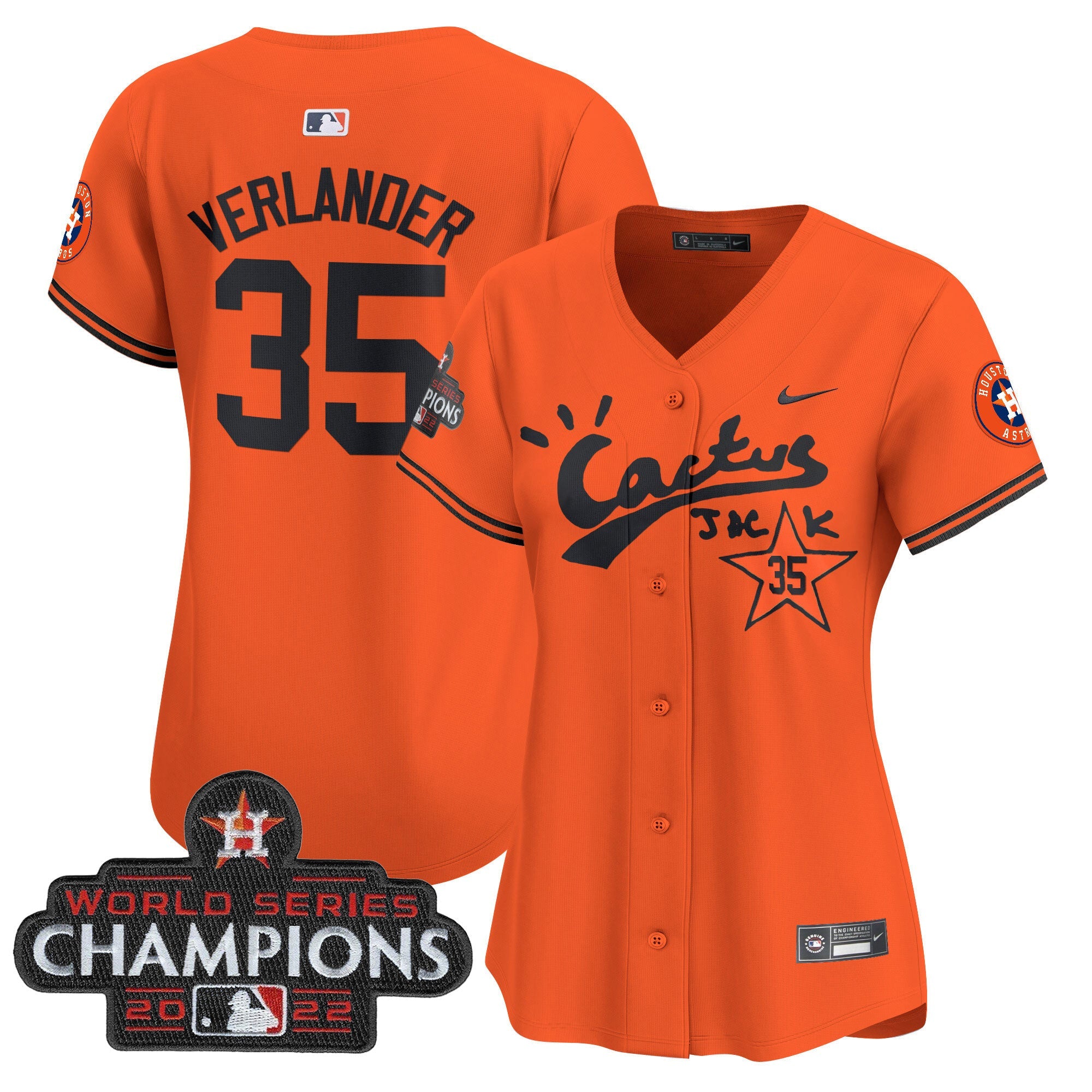 Women’s Houston Cactus Jack Champions Patch Vapor Premier Limited Jersey
