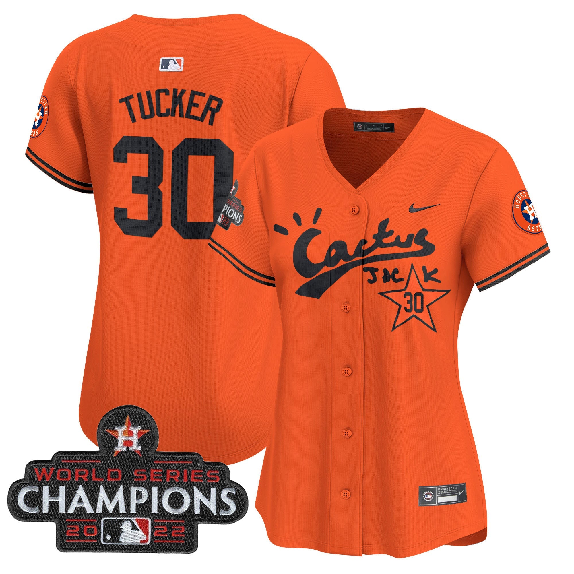 Women’s Houston Cactus Jack Champions Patch Vapor Premier Limited Jersey