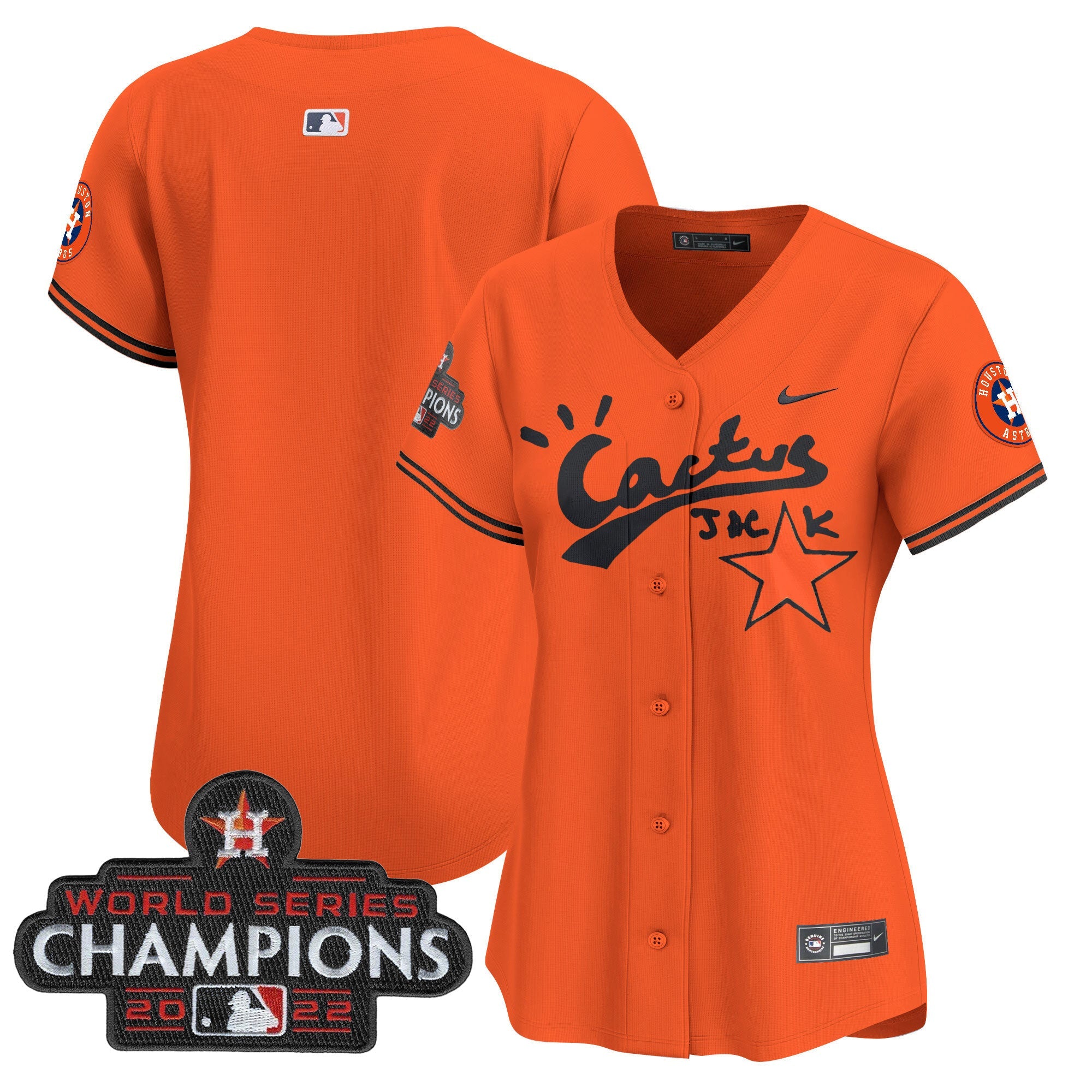 Women’s Houston Cactus Jack Champions Patch Vapor Premier Limited Jersey
