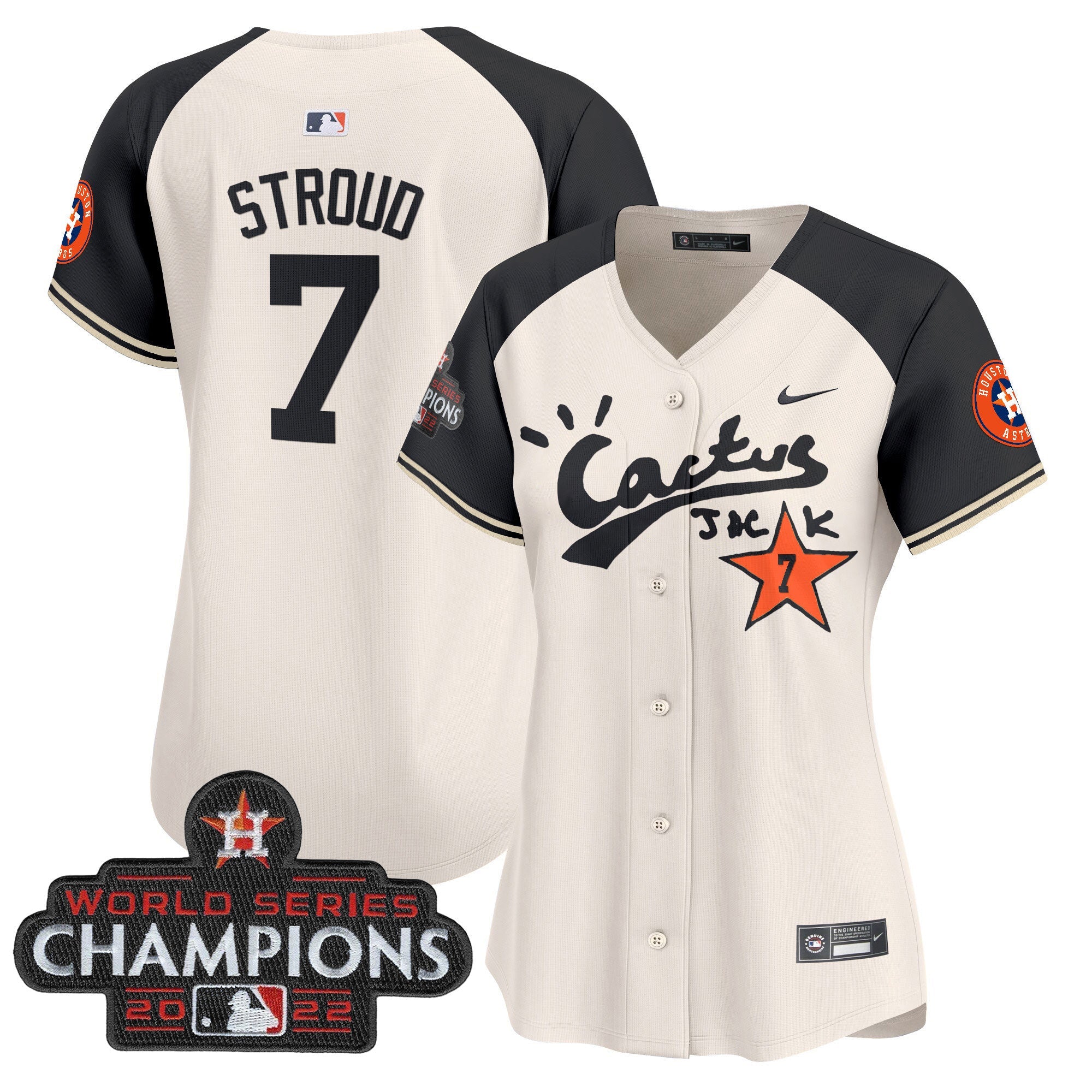 Women’s Houston Cactus Jack Champions Patch Vapor Premier Limited Jersey
