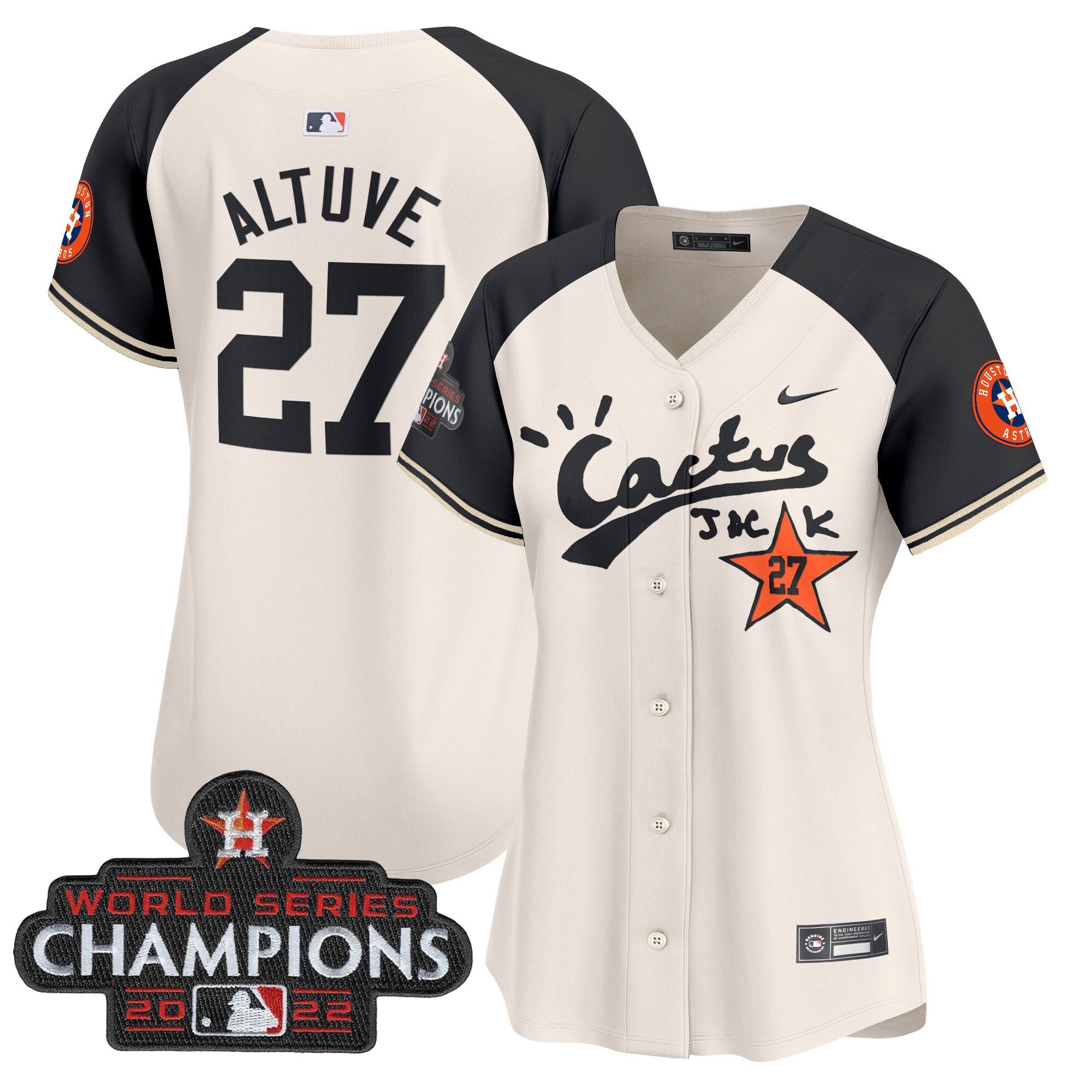 Women’s Houston Cactus Jack Champions Patch Vapor Premier Limited Jersey
