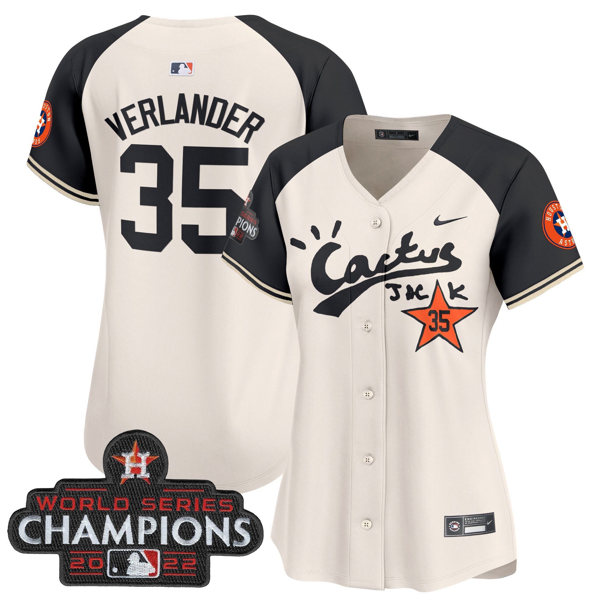 Women’s Houston Cactus Jack Champions Patch Vapor Premier Limited Jersey