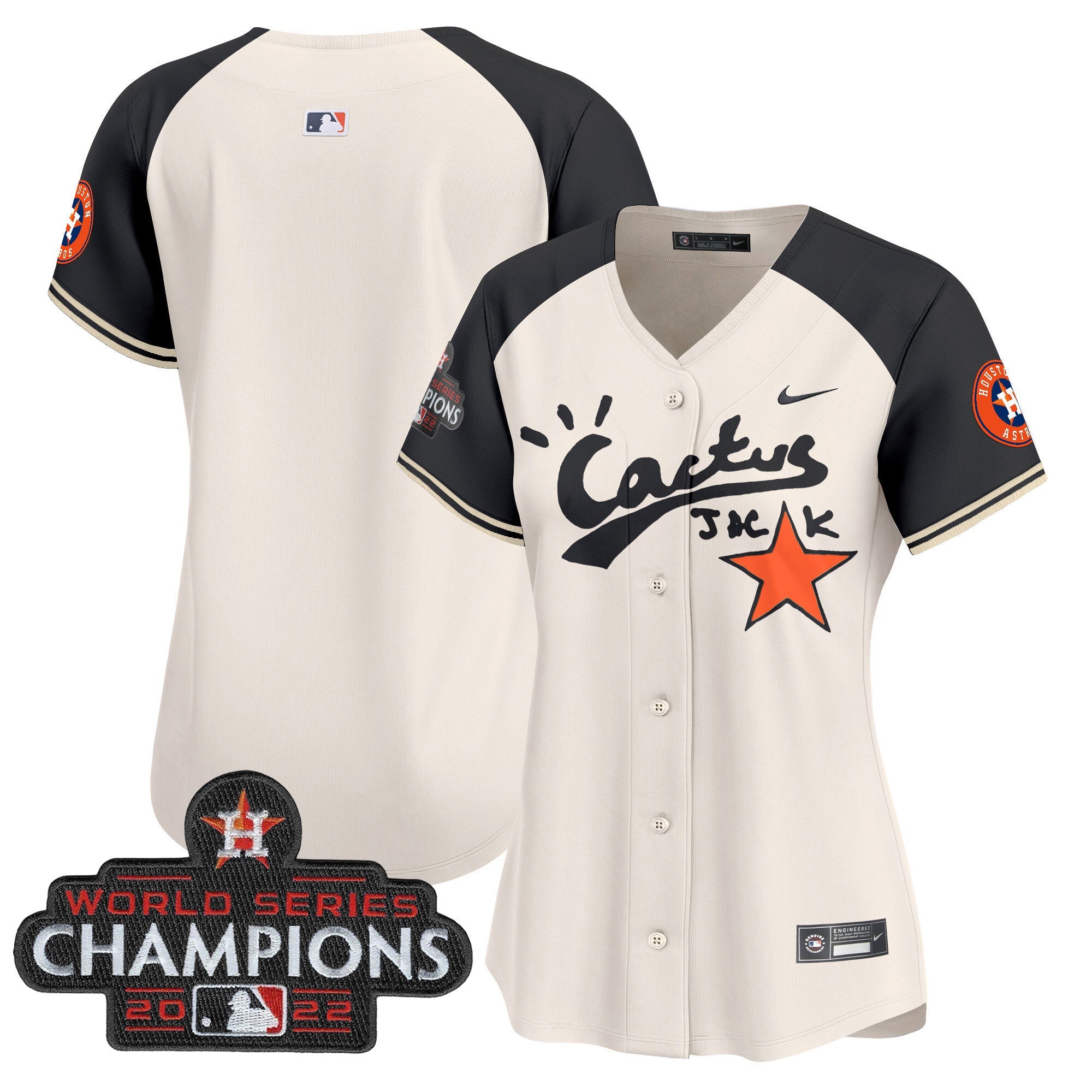 Women’s Houston Cactus Jack Champions Patch Vapor Premier Limited Jersey