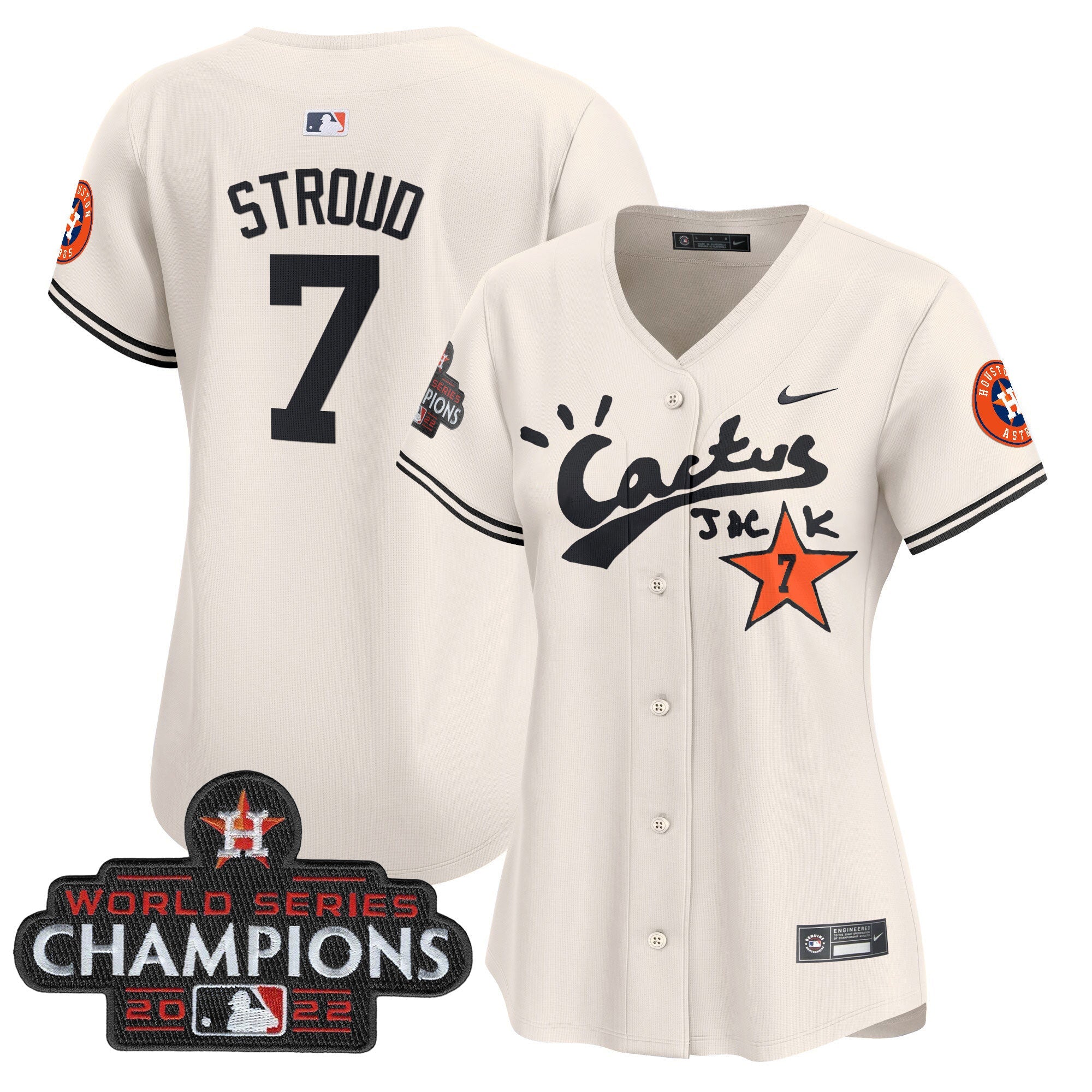 Women’s Houston Cactus Jack Champions Patch Vapor Premier Limited Jersey