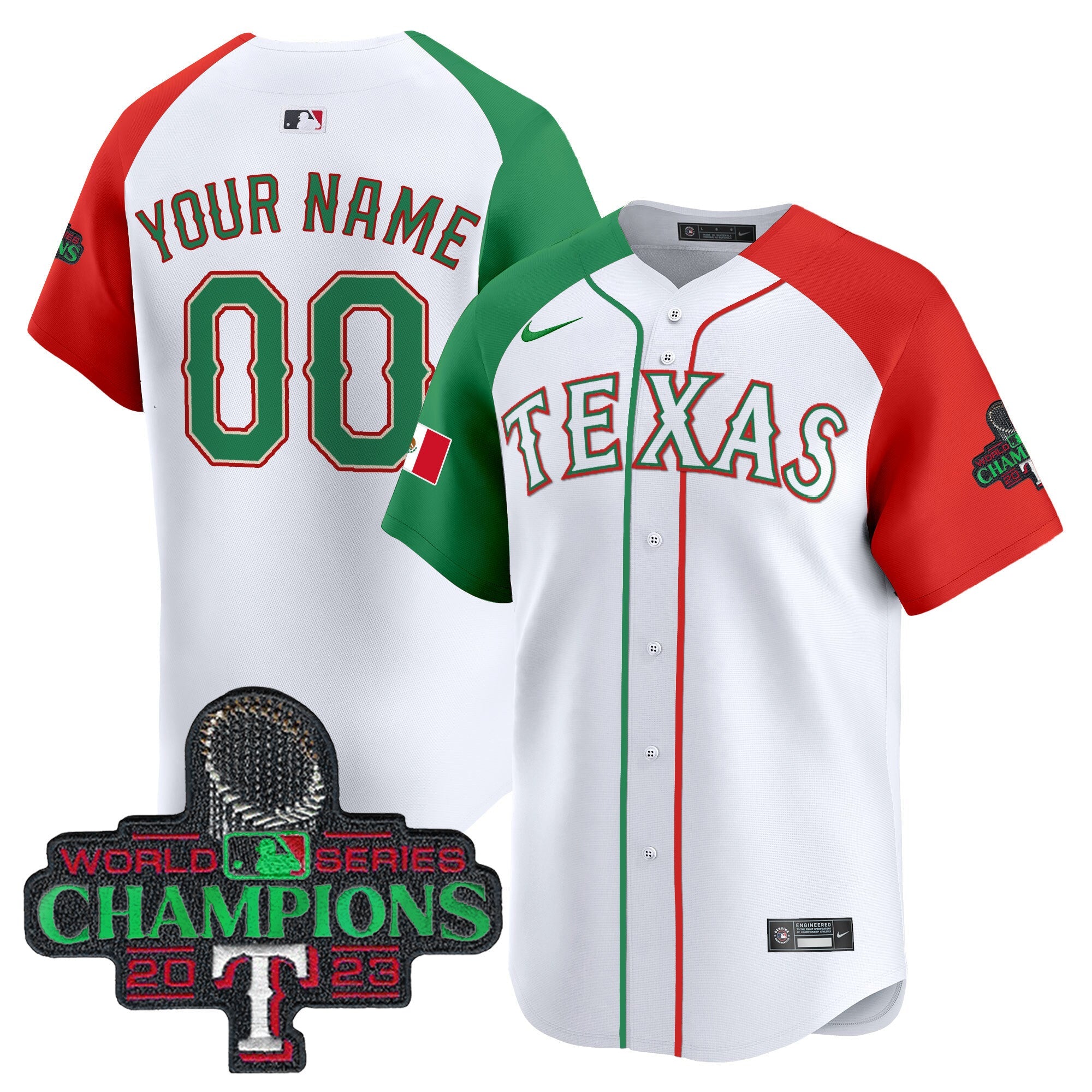 Texas Mexico Champions Patch Vapor Premier Limited Custom Jersey