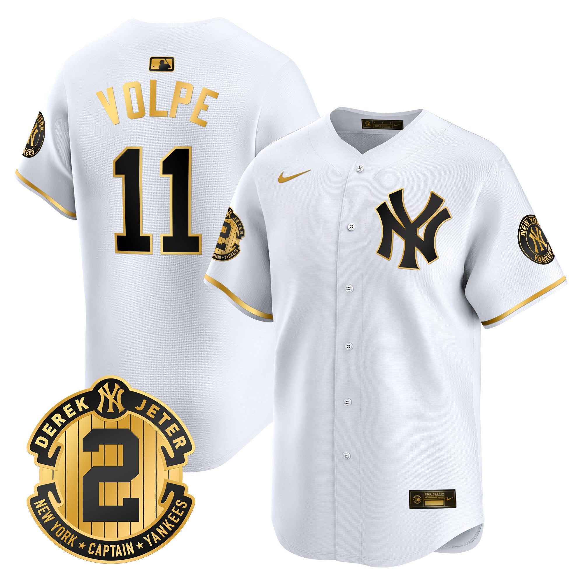 Men’s Derek Jeter Patch Vapor Premier Limited Jersey