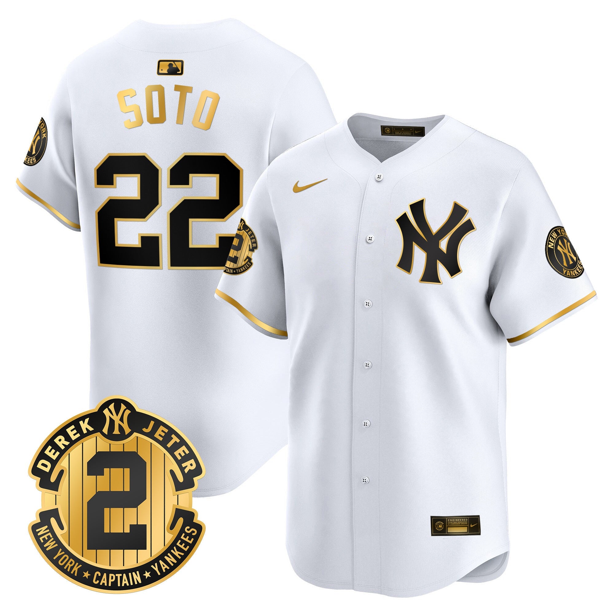 Men’s Derek Jeter Patch Vapor Premier Limited Jersey