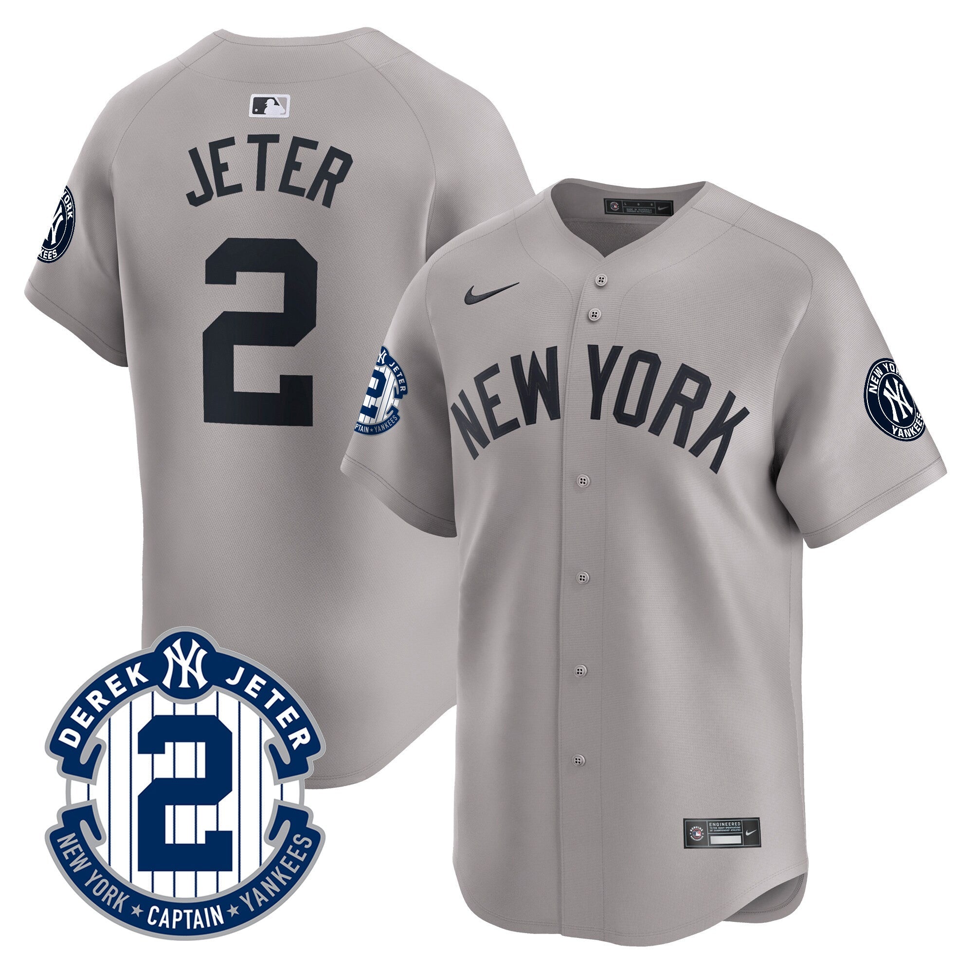 Men’s Derek Jeter Patch Vapor Premier Limited Jersey
