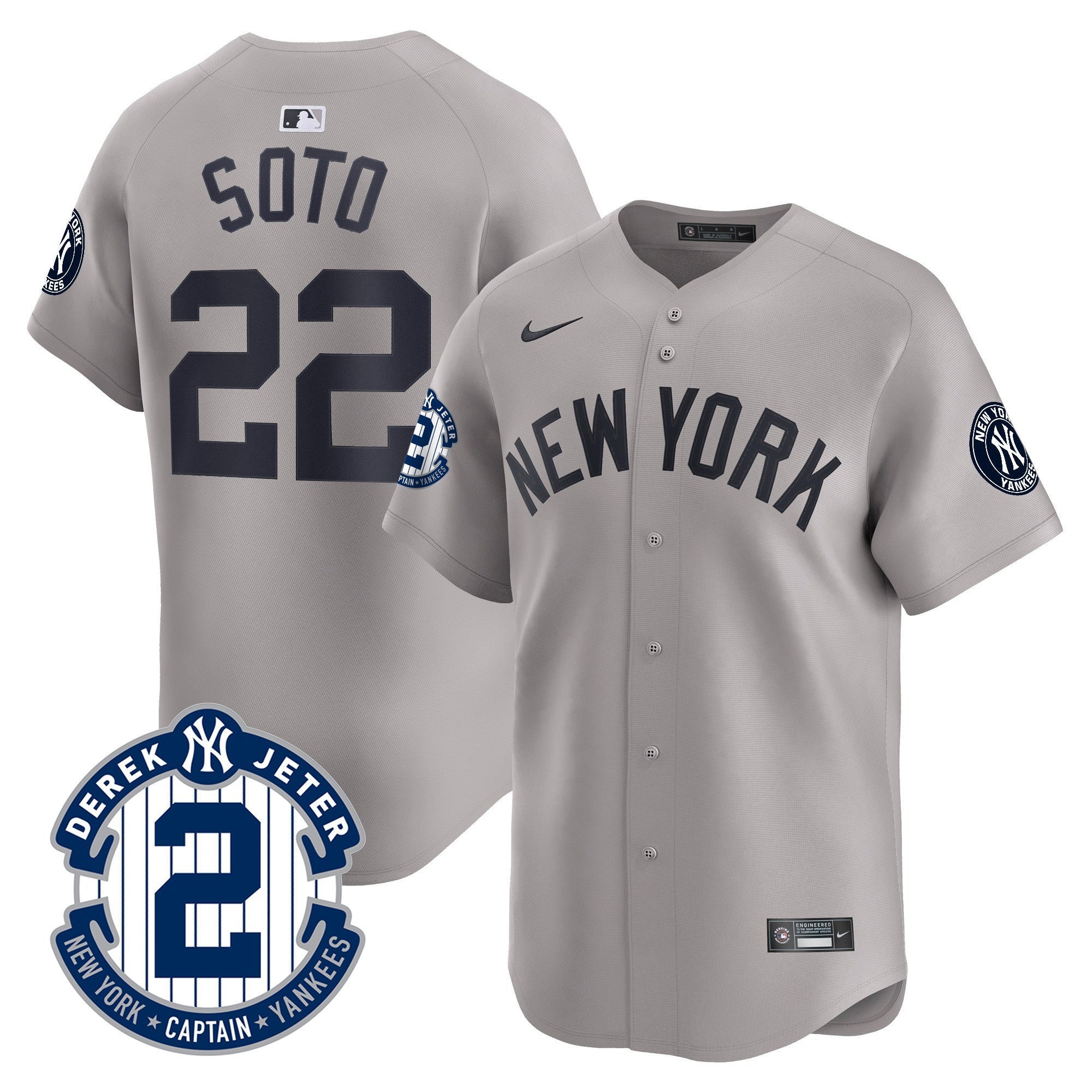 Men’s Derek Jeter Patch Vapor Premier Limited Jersey