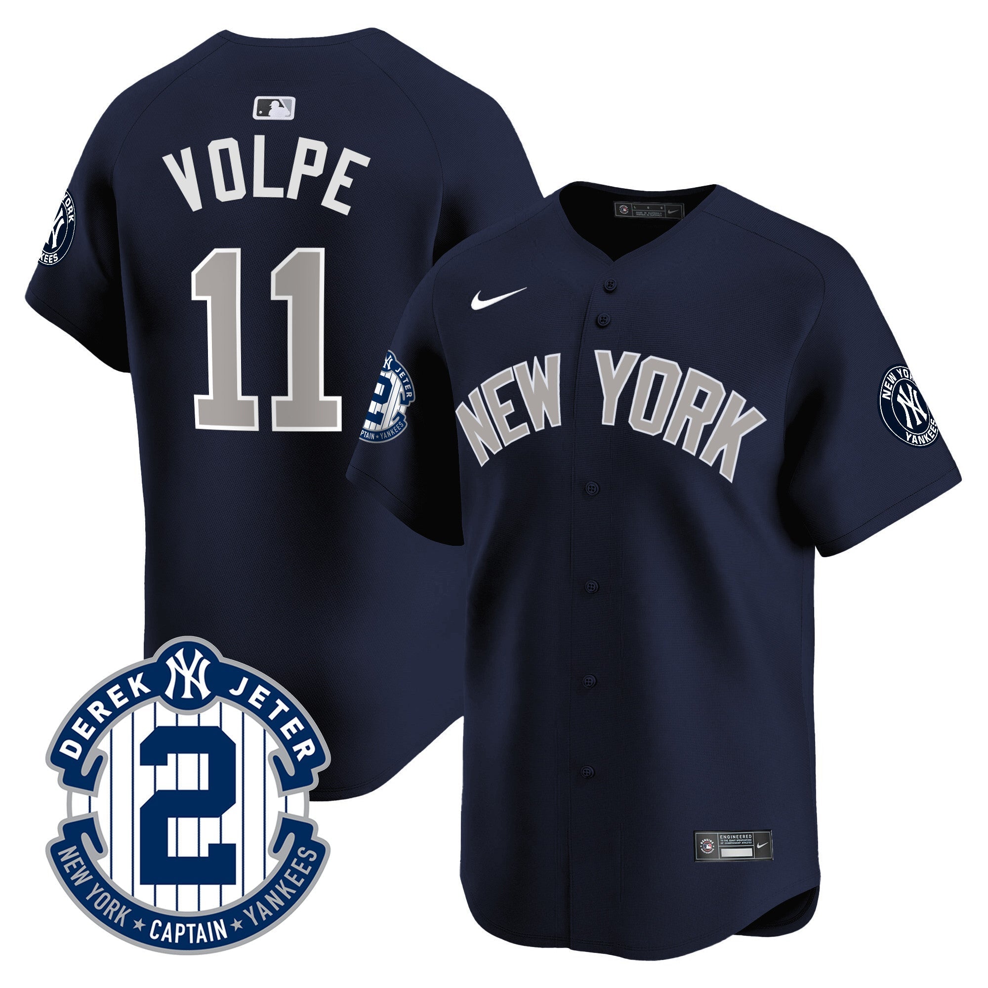 Men’s Derek Jeter Patch Vapor Premier Limited Jersey