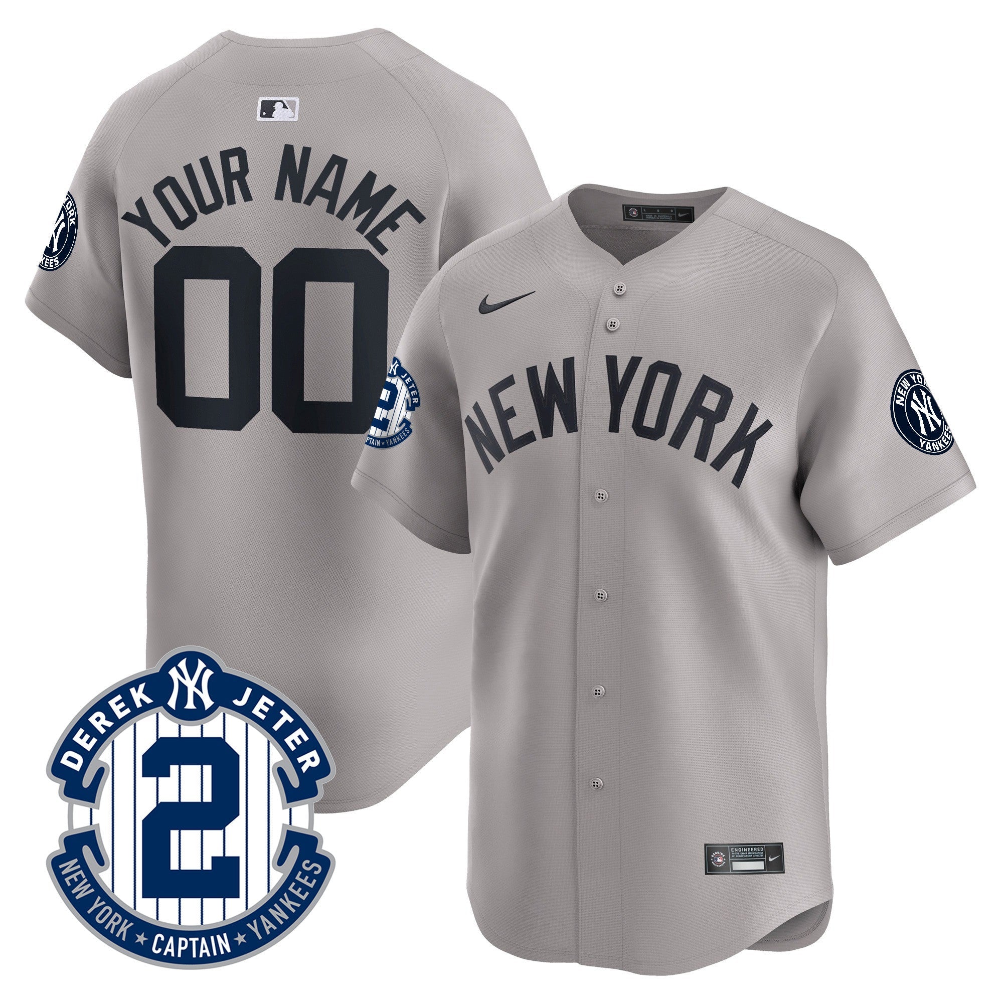 New York Derek Jeter Patch Vapor Premier Limited Custom Jersey
