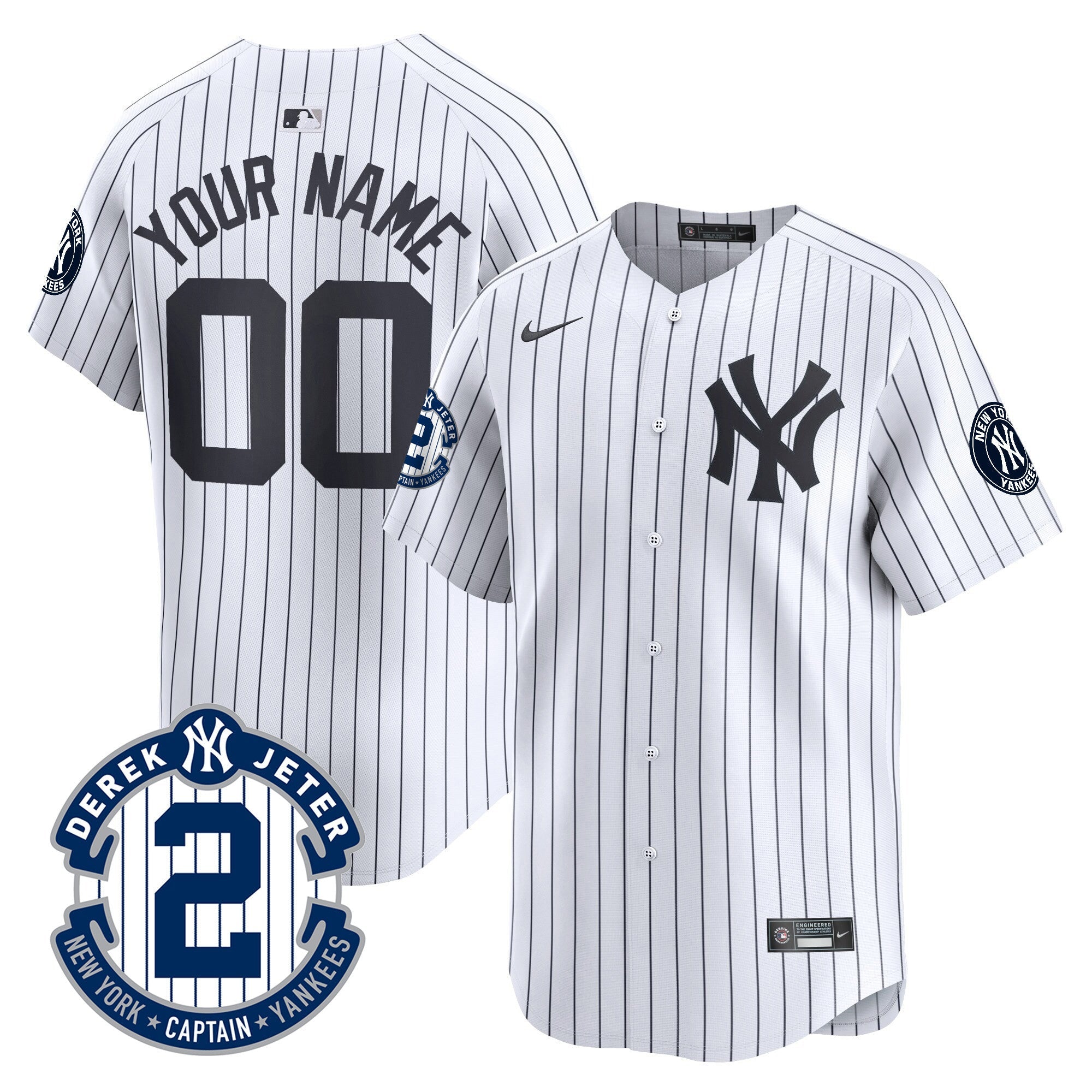 New York Derek Jeter Patch Vapor Premier Limited Custom Jersey