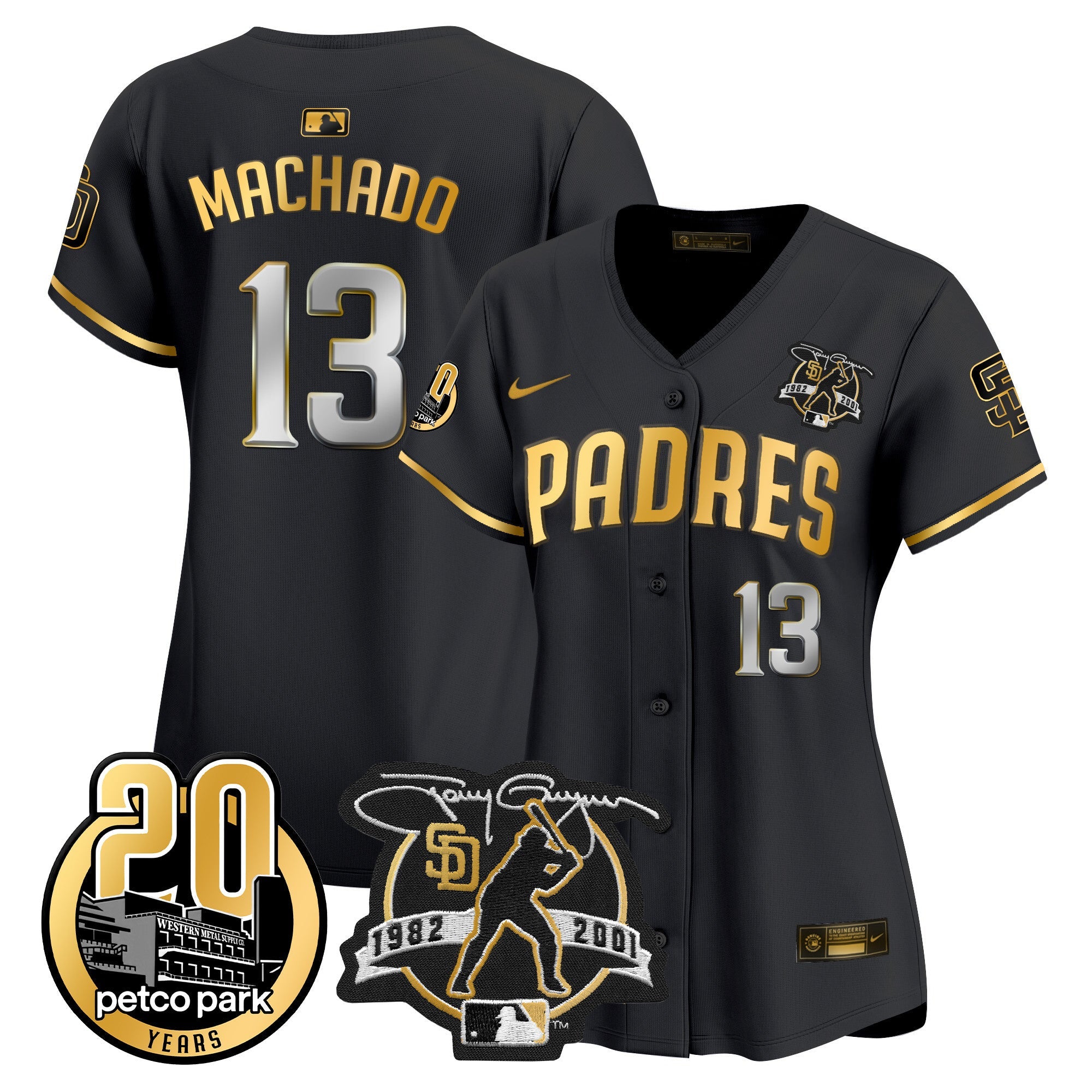 Women’s Tony Gwynn & Petco Park 20th Patch Vapor Premier Limited Jersey