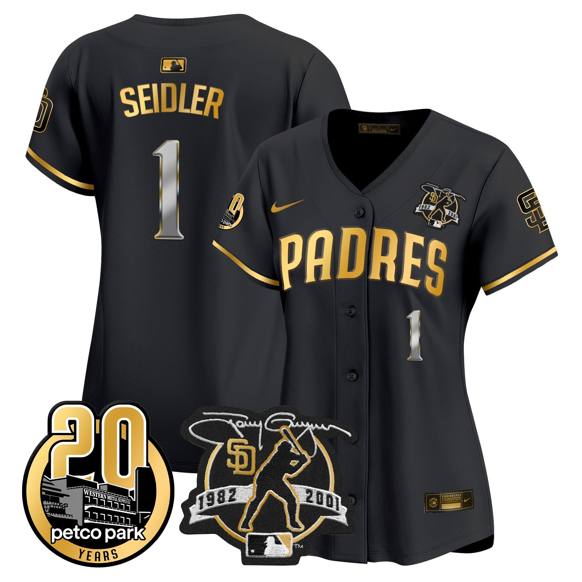 Women’s Tony Gwynn & Petco Park 20th Patch Vapor Premier Limited Jersey