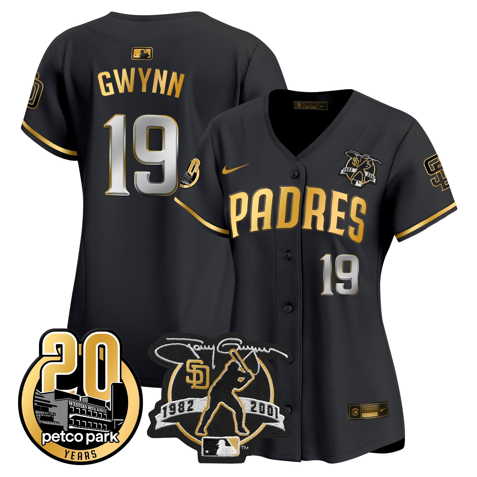 Women’s Tony Gwynn & Petco Park 20th Patch Vapor Premier Limited Jersey