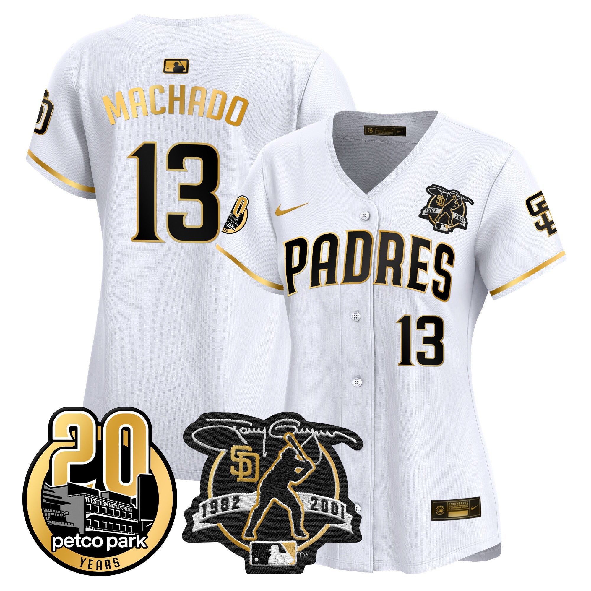 Women’s Tony Gwynn & Petco Park 20th Patch Vapor Premier Limited Jersey