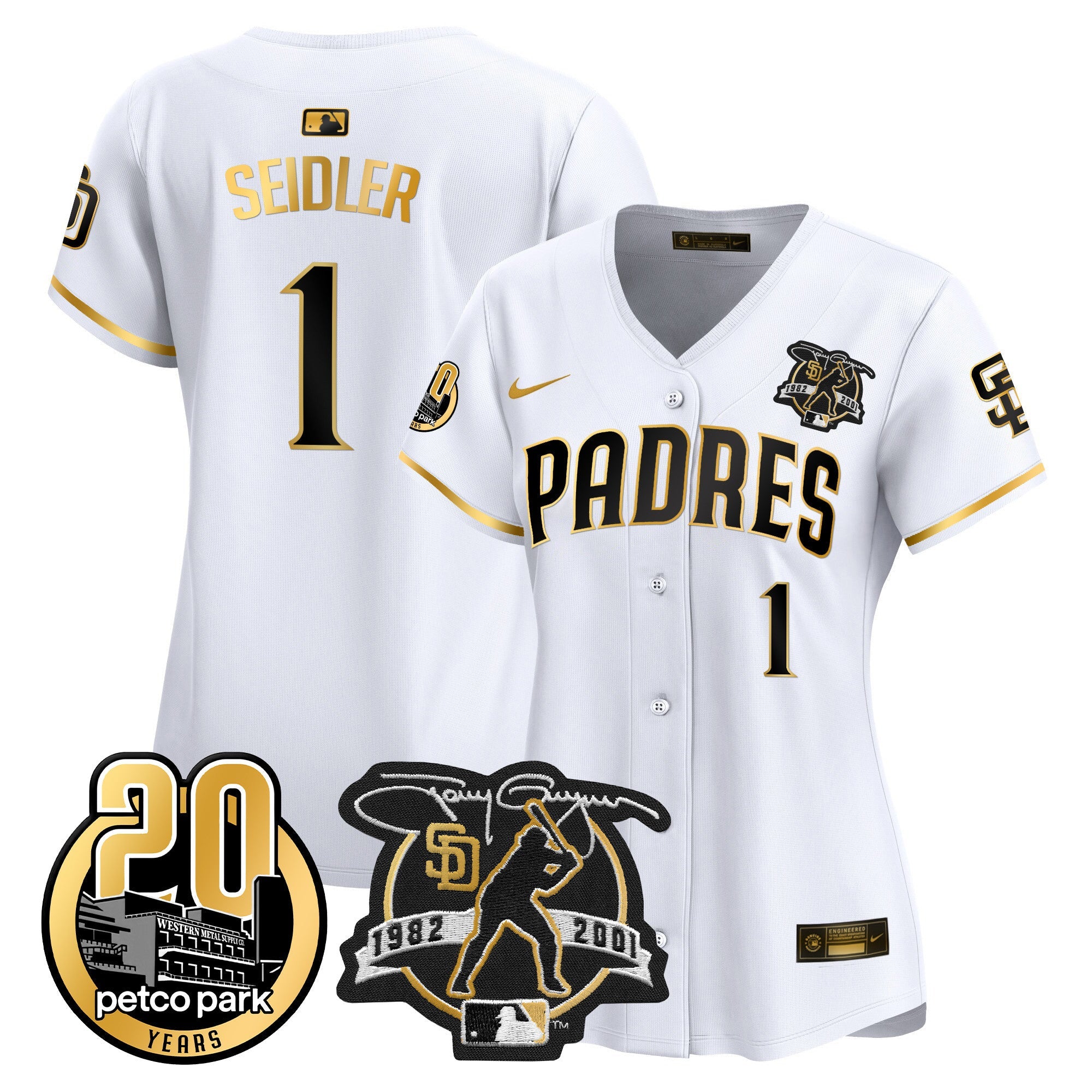 Women’s Tony Gwynn & Petco Park 20th Patch Vapor Premier Limited Jersey