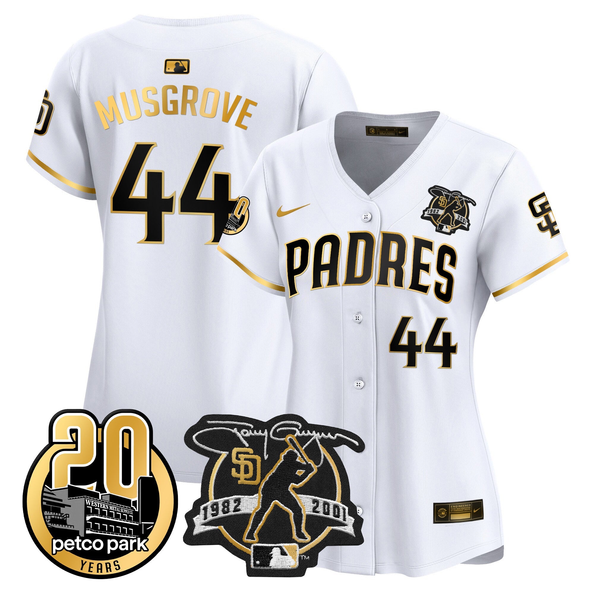 Women’s Tony Gwynn & Petco Park 20th Patch Vapor Premier Limited Jersey