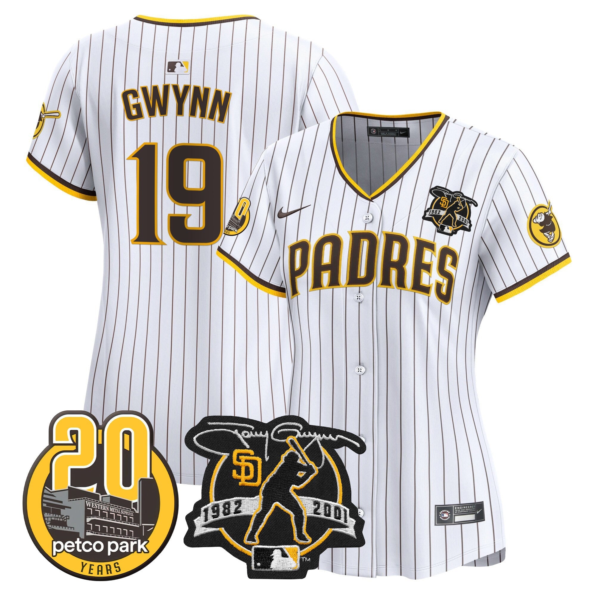 Women’s Tony Gwynn & Petco Park 20th Patch Vapor Premier Limited Jersey
