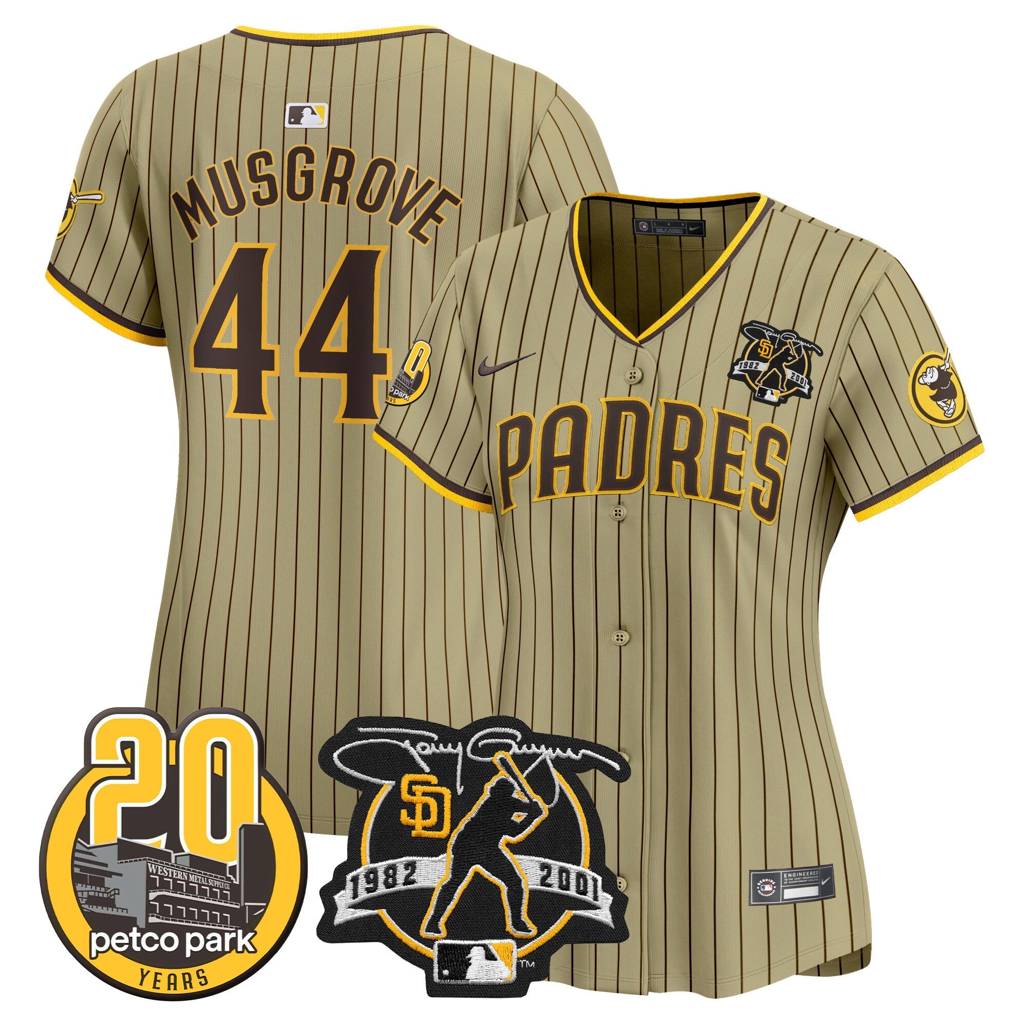 Women’s Tony Gwynn & Petco Park 20th Patch Vapor Premier Limited Jersey