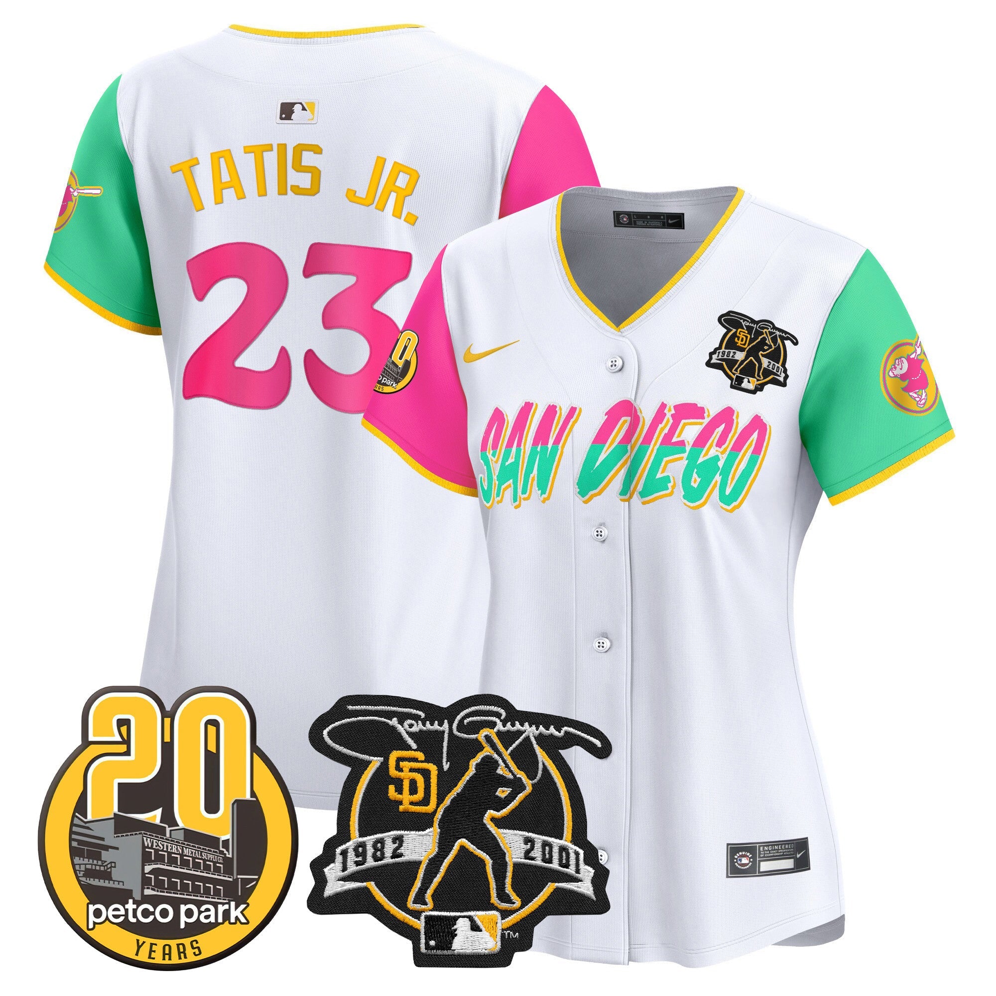 Women’s Tony Gwynn & Petco Park 20th Patch Vapor Premier Limited Jersey