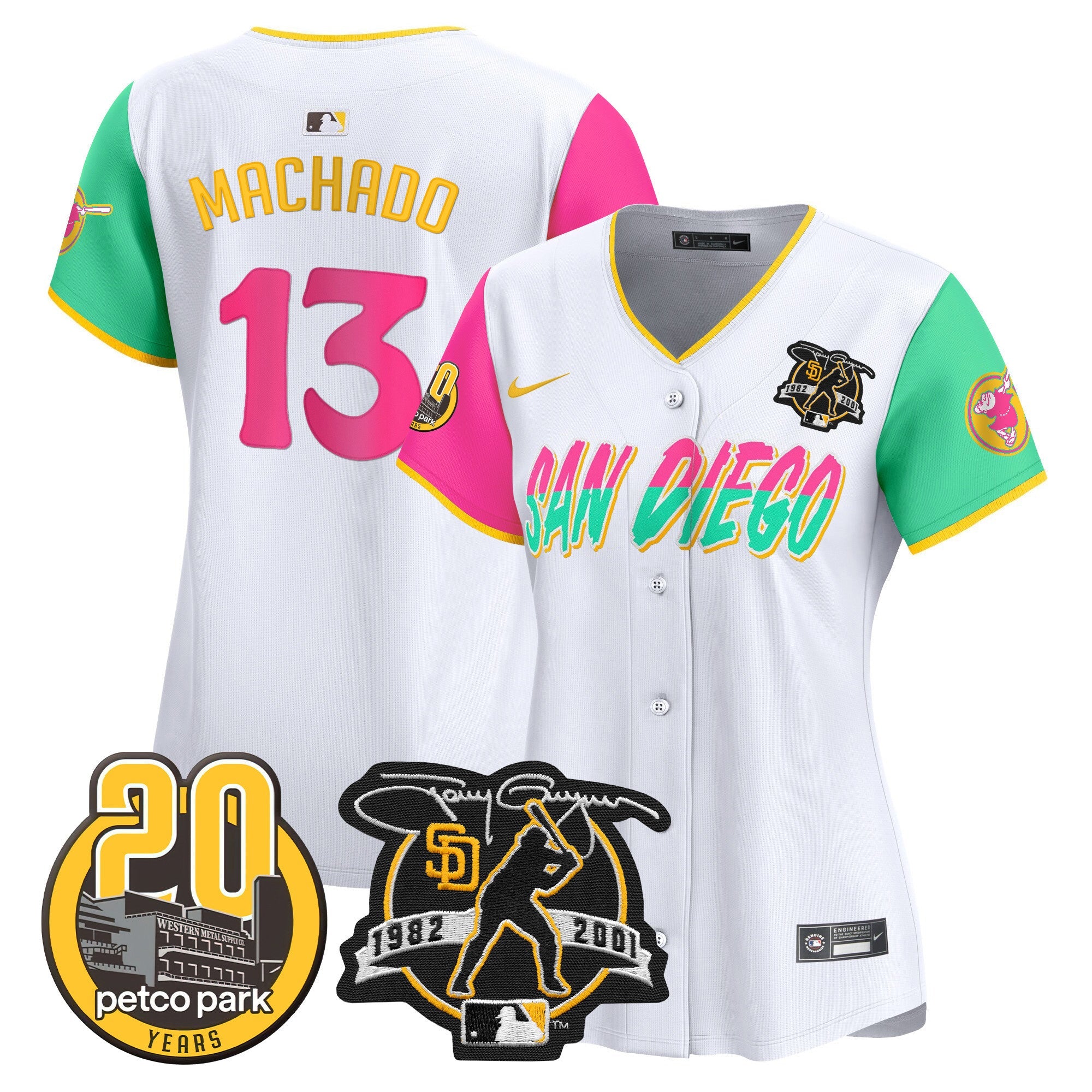 Women’s Tony Gwynn & Petco Park 20th Patch Vapor Premier Limited Jersey