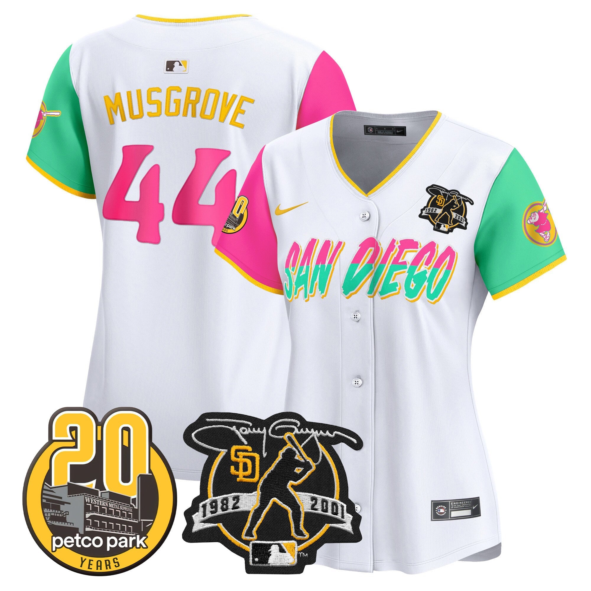 Women’s Tony Gwynn & Petco Park 20th Patch Vapor Premier Limited Jersey