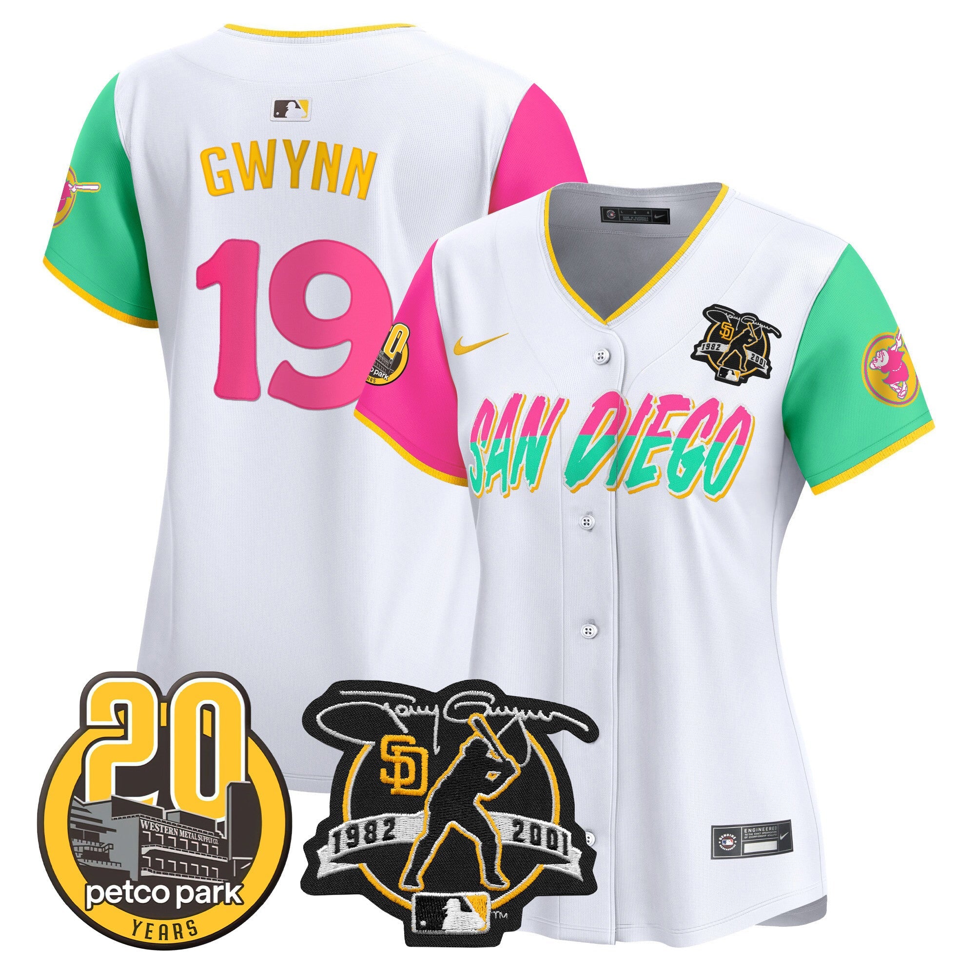 Women’s Tony Gwynn & Petco Park 20th Patch Vapor Premier Limited Jersey