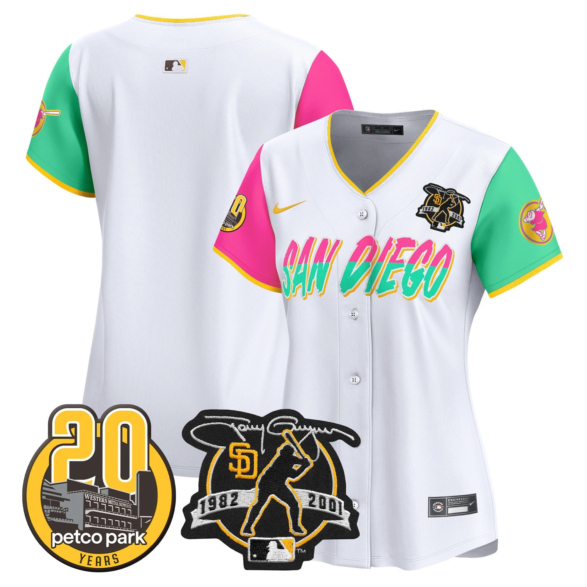 Women’s Tony Gwynn & Petco Park 20th Patch Vapor Premier Limited Jersey