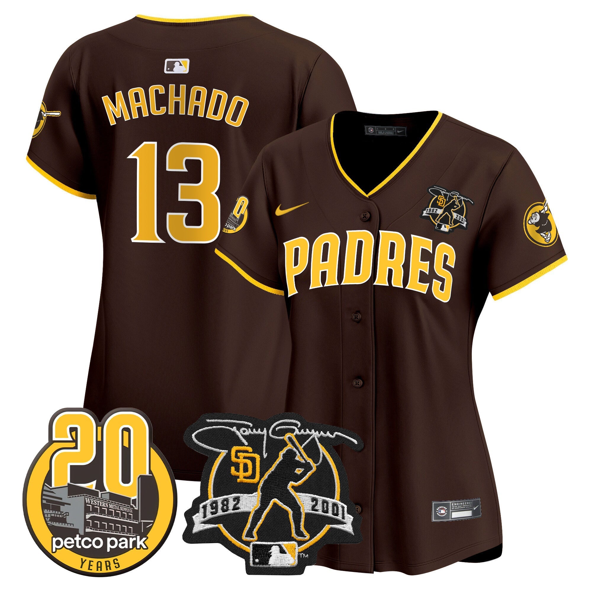 Women’s Tony Gwynn & Petco Park 20th Patch Vapor Premier Limited Jersey