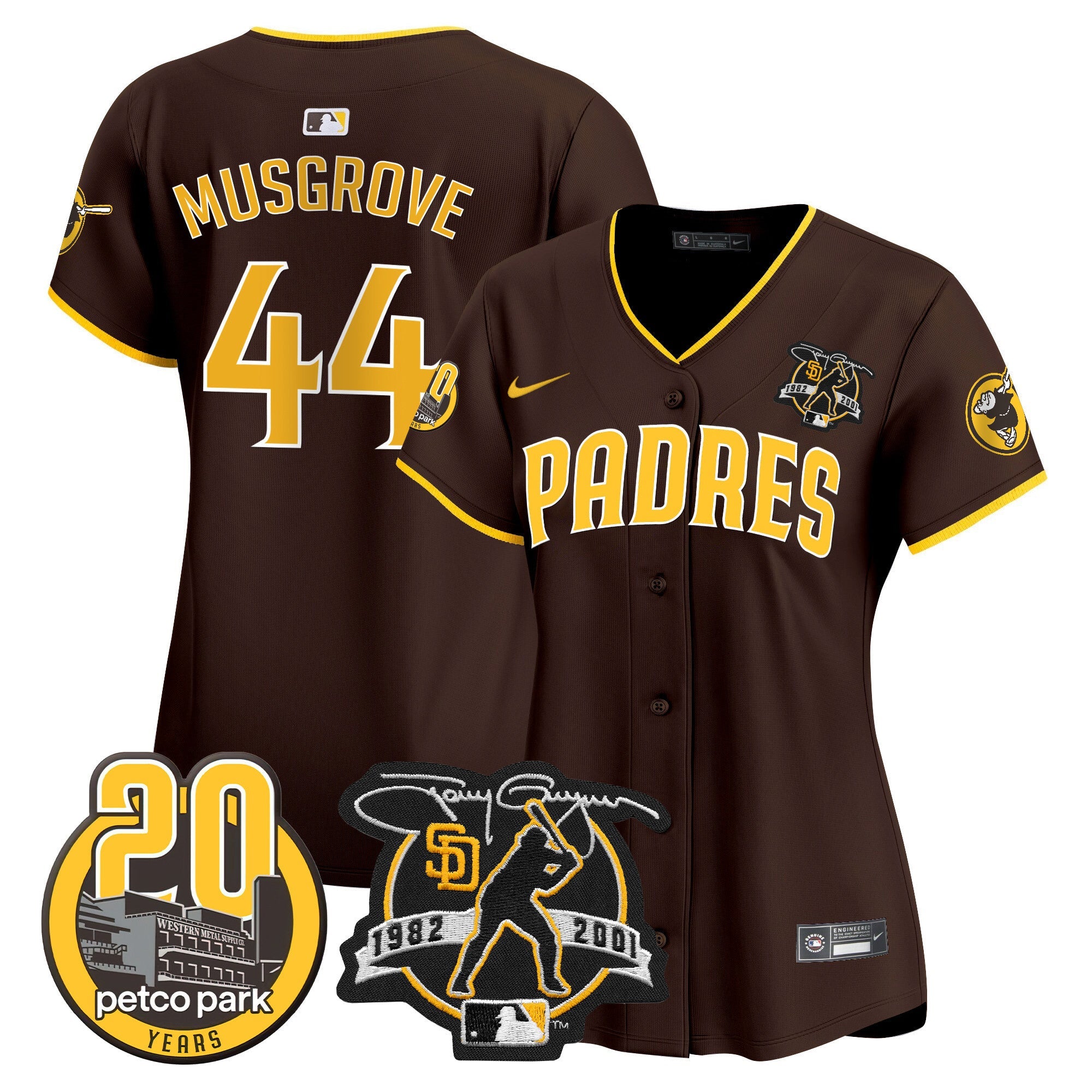 Women’s Tony Gwynn & Petco Park 20th Patch Vapor Premier Limited Jersey