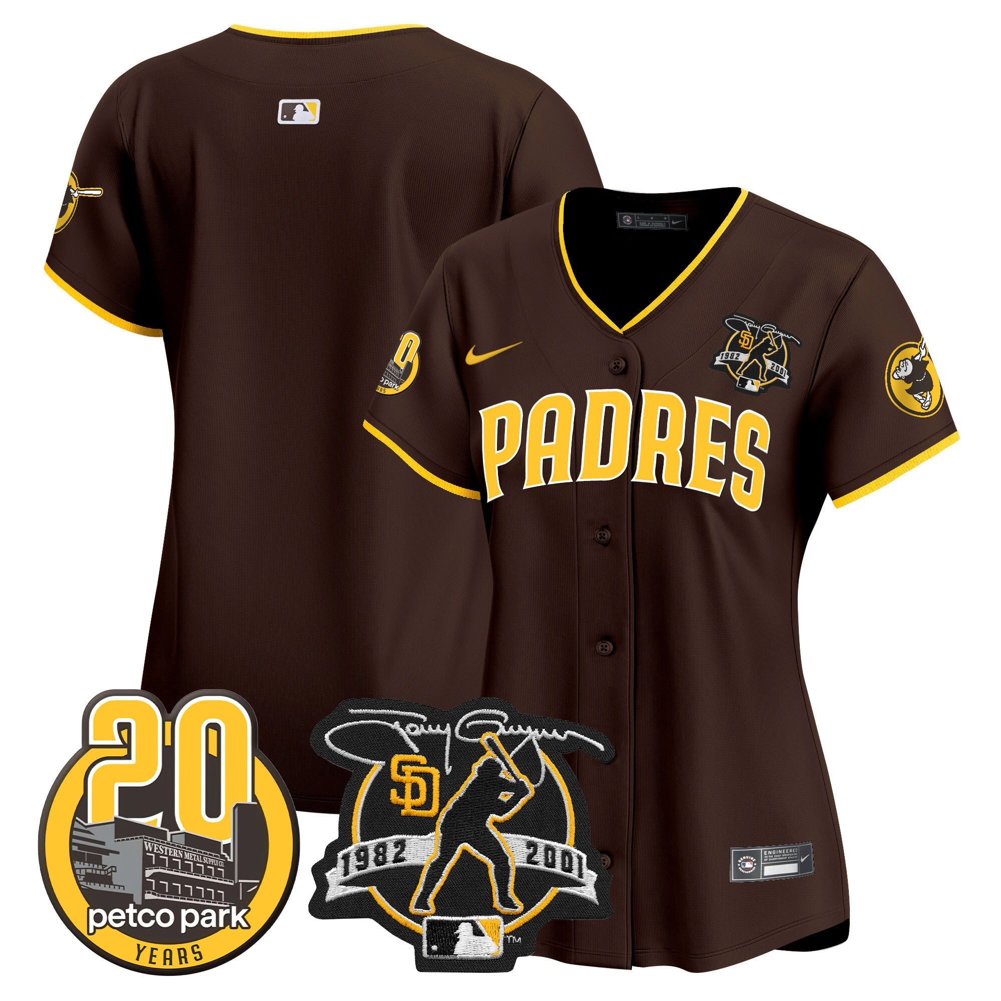Women’s Tony Gwynn & Petco Park 20th Patch Vapor Premier Limited Jersey