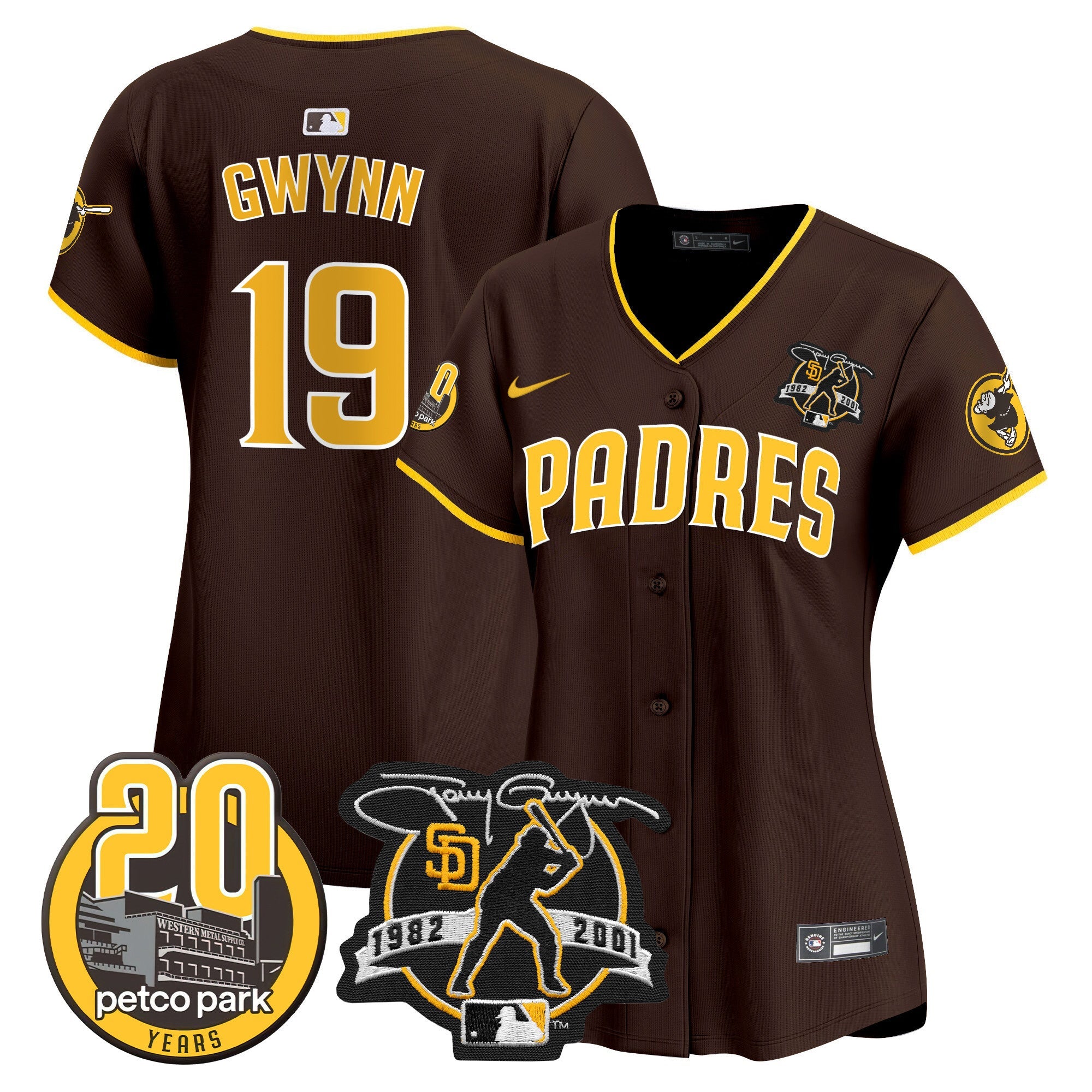 Women’s Tony Gwynn & Petco Park 20th Patch Vapor Premier Limited Jersey
