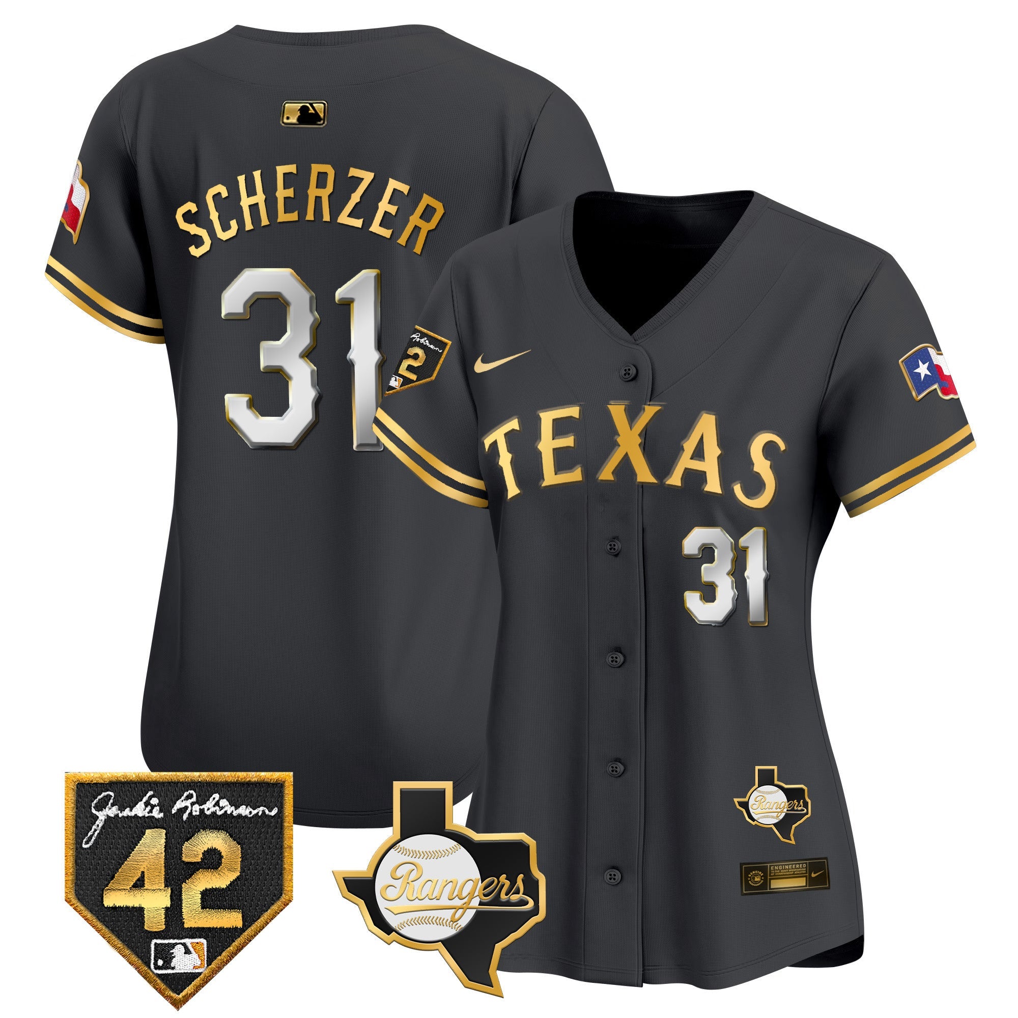 Women’s Texas 2024 Jackie Robinson Patch Vapor Premier Limited Jersey