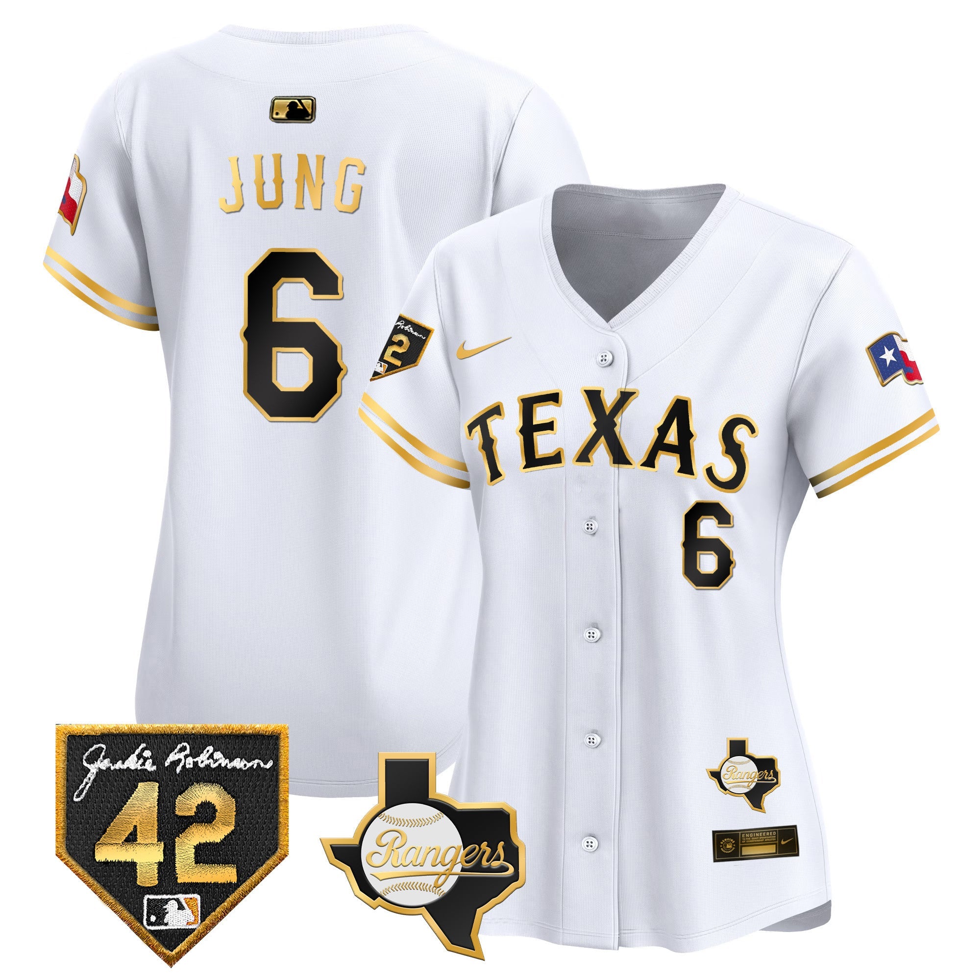 Women’s Texas 2024 Jackie Robinson Patch Vapor Premier Limited Jersey