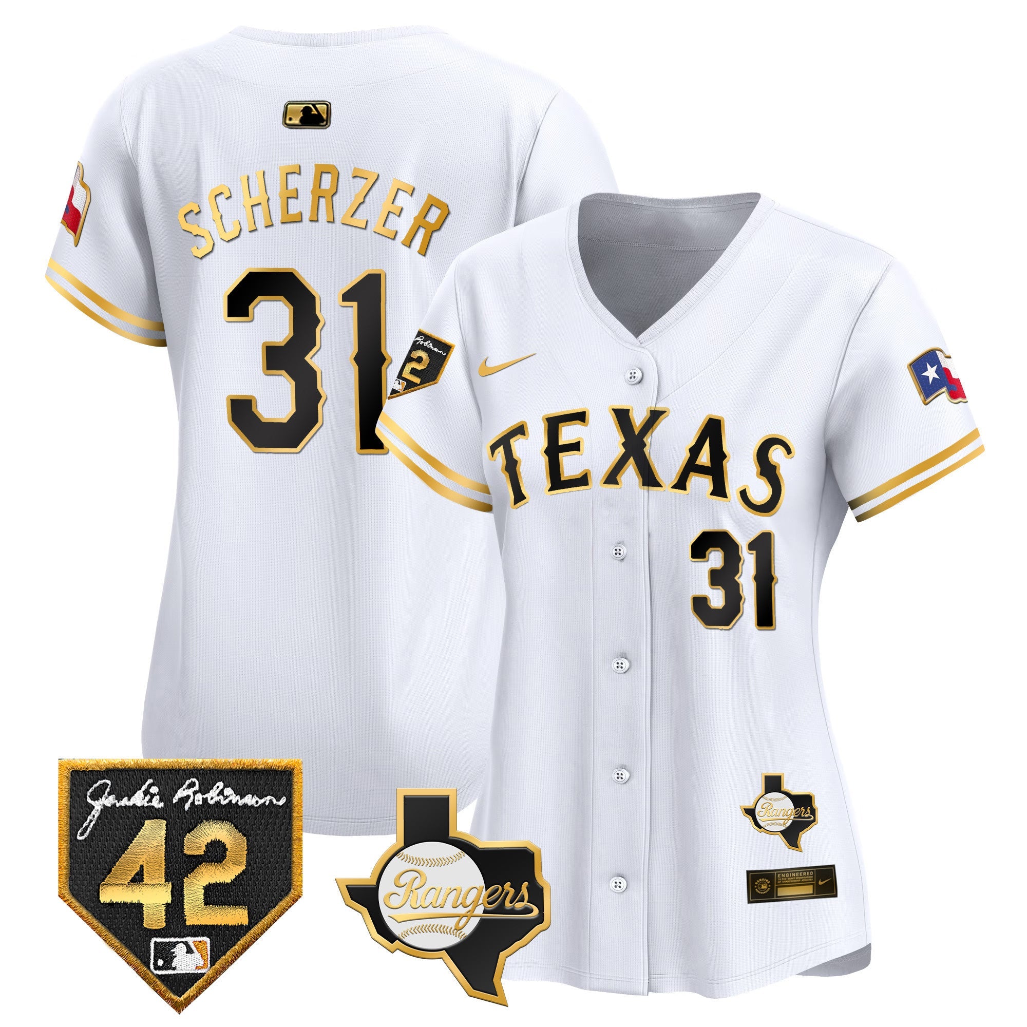 Women’s Texas 2024 Jackie Robinson Patch Vapor Premier Limited Jersey