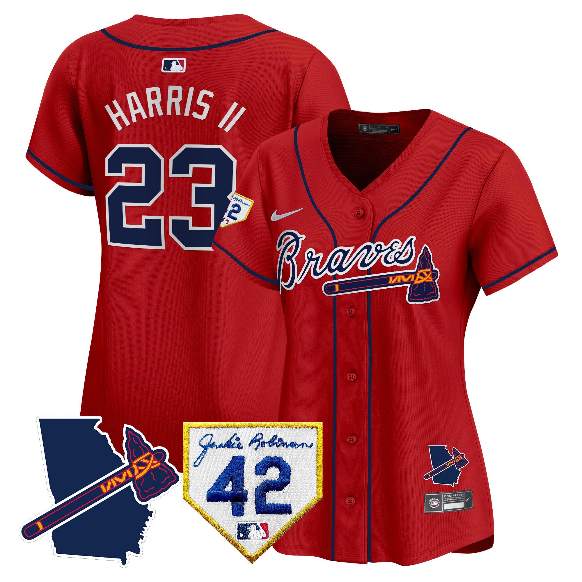Women’s Atlanta 2024 Robinson & Georgia Patch Vapor Premier Limited Jersey