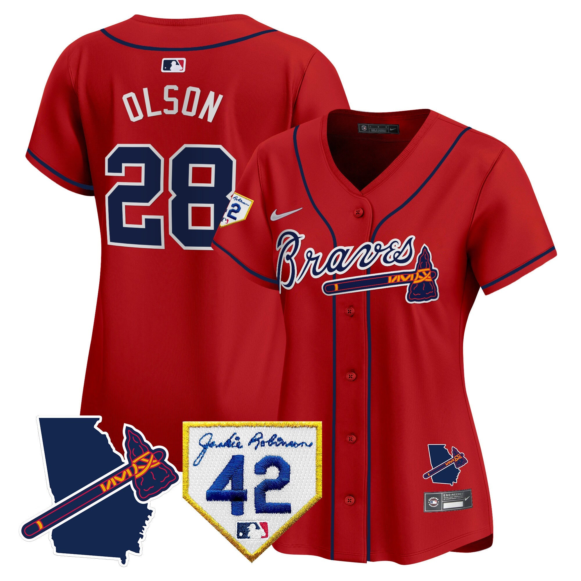 Women’s Atlanta 2024 Robinson & Georgia Patch Vapor Premier Limited Jersey