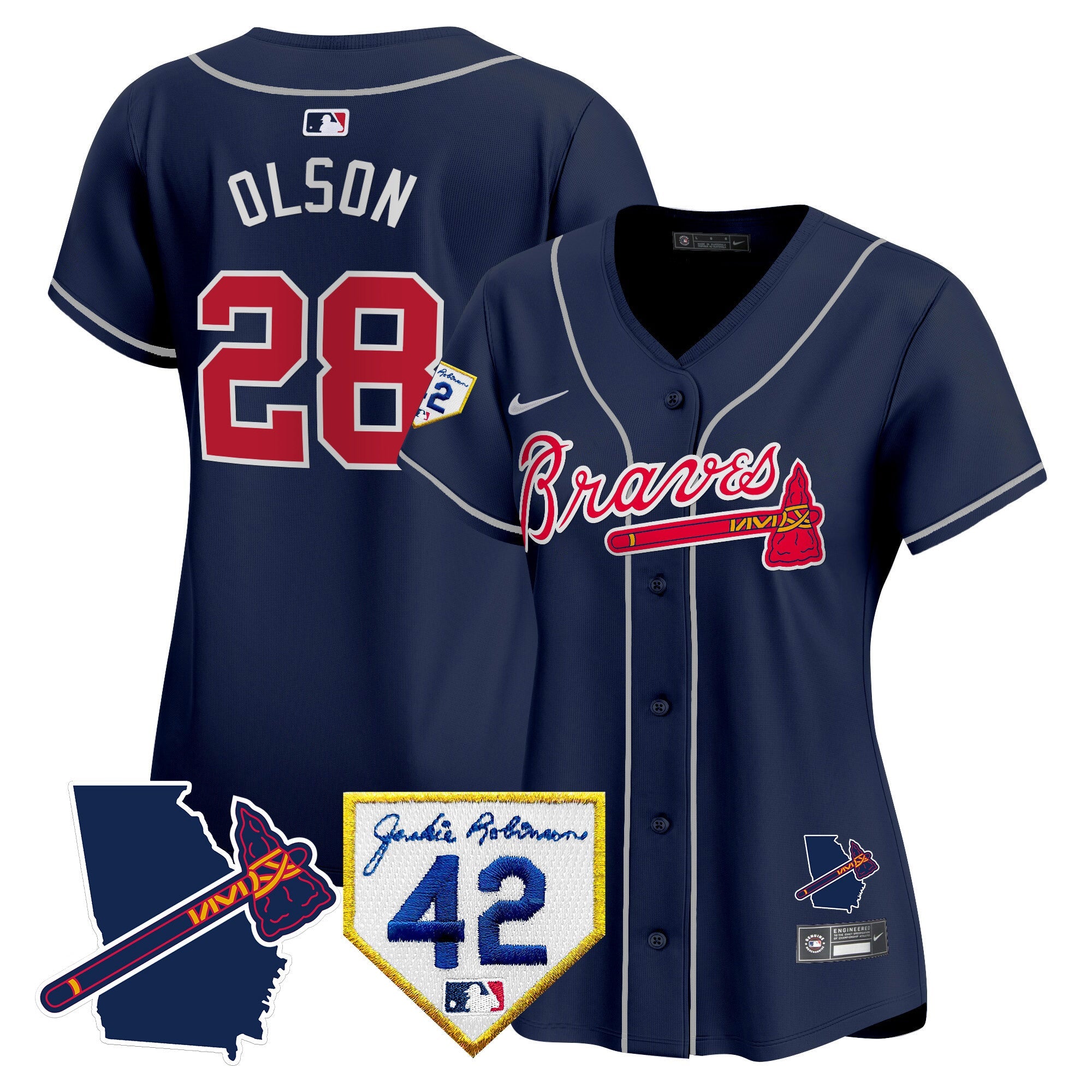 Women’s Atlanta 2024 Robinson & Georgia Patch Vapor Premier Limited Jersey