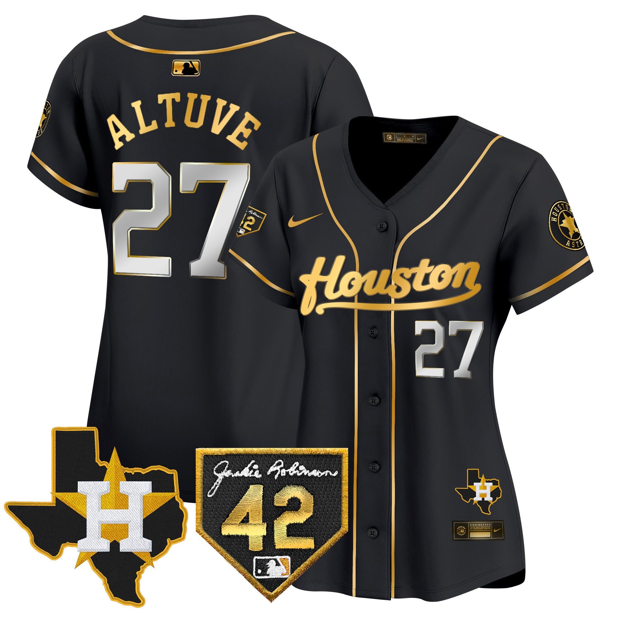 Women’s Houston 2024 Jackie Robinson Patch Vapor Premier Limited Jersey