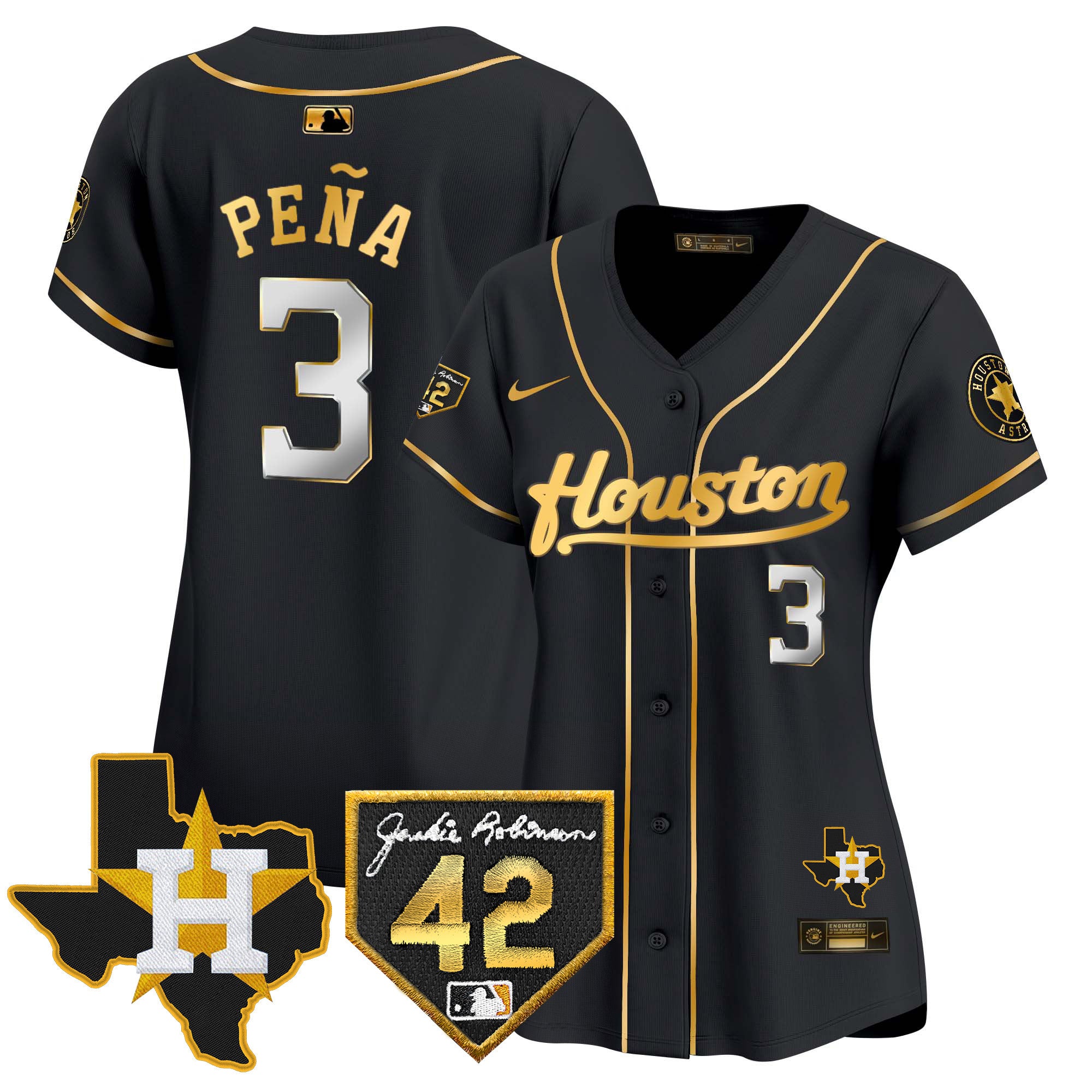 Women’s Houston 2024 Jackie Robinson Patch Vapor Premier Limited Jersey