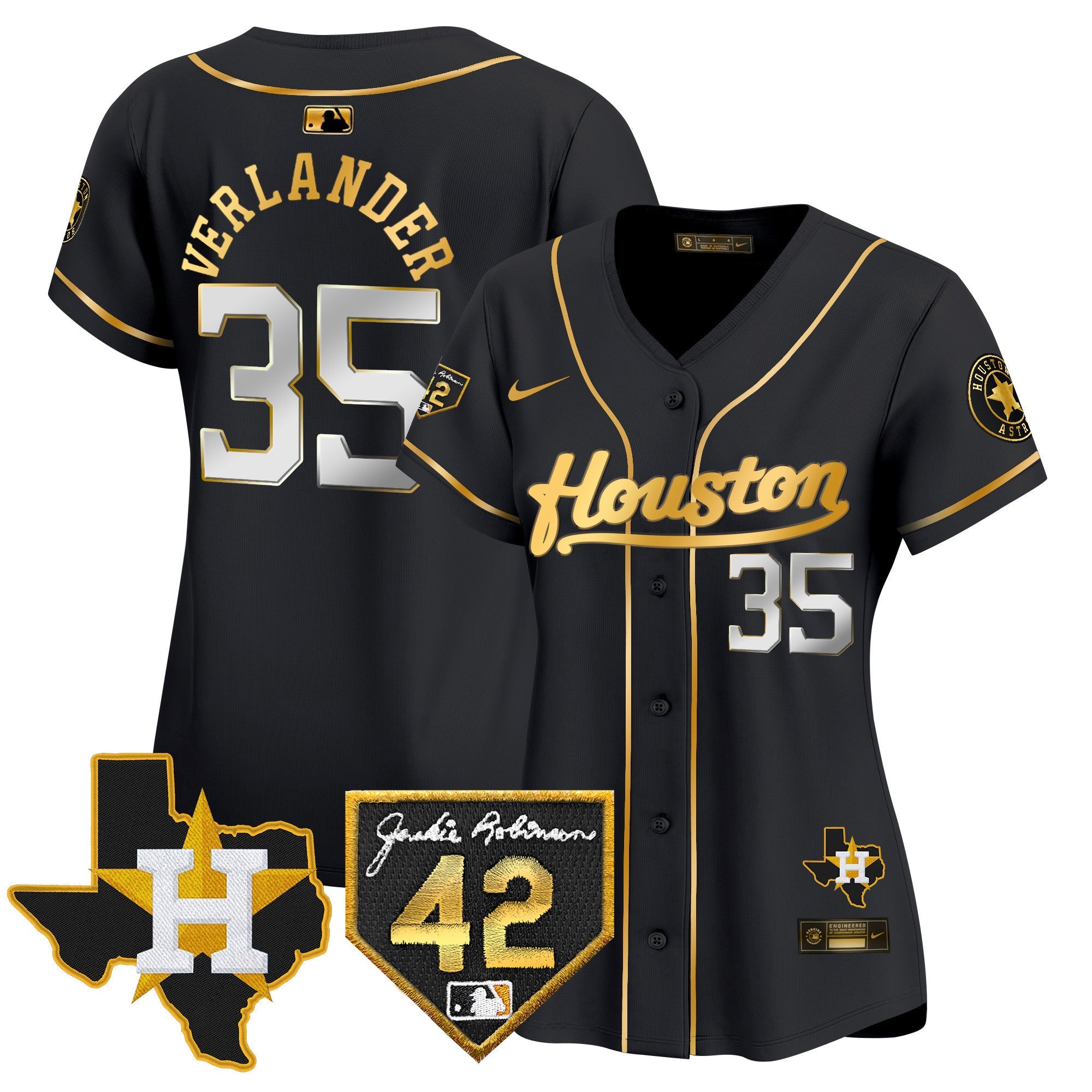 Women’s Houston 2024 Jackie Robinson Patch Vapor Premier Limited Jersey