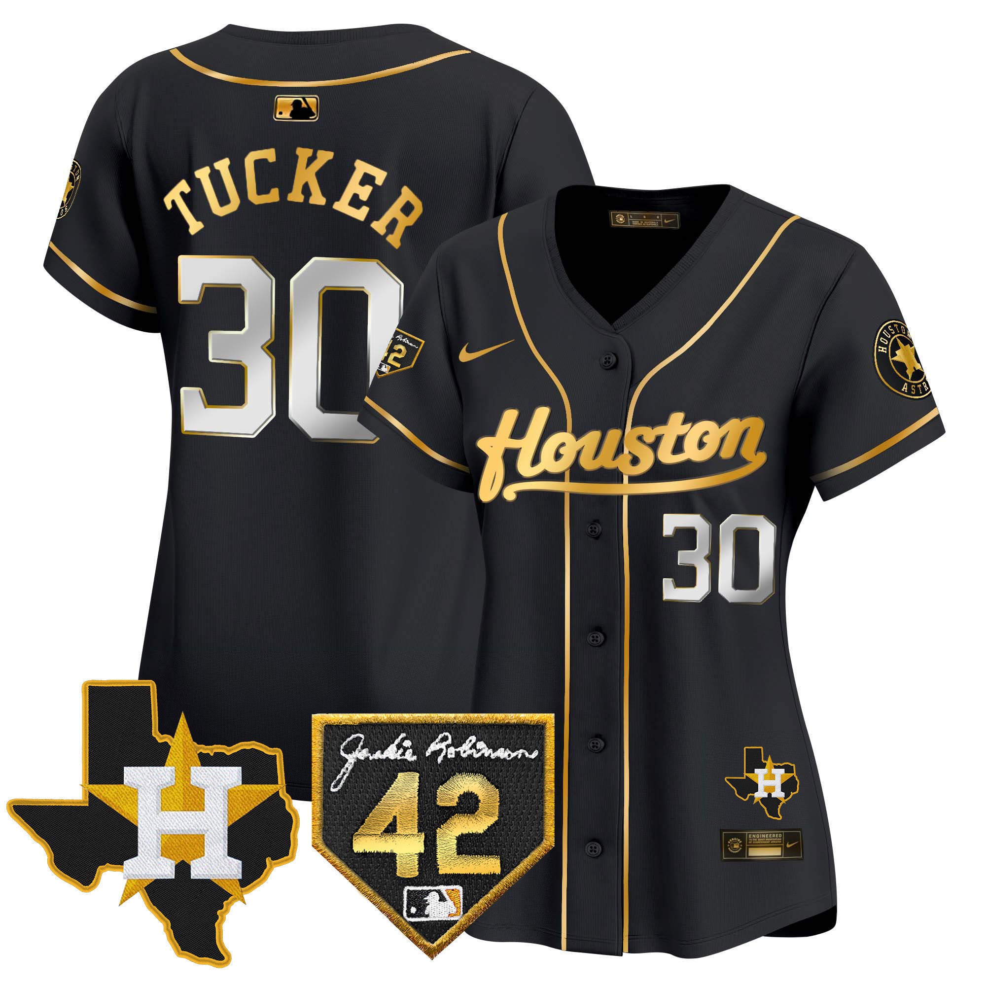 Women’s Houston 2024 Jackie Robinson Patch Vapor Premier Limited Jersey