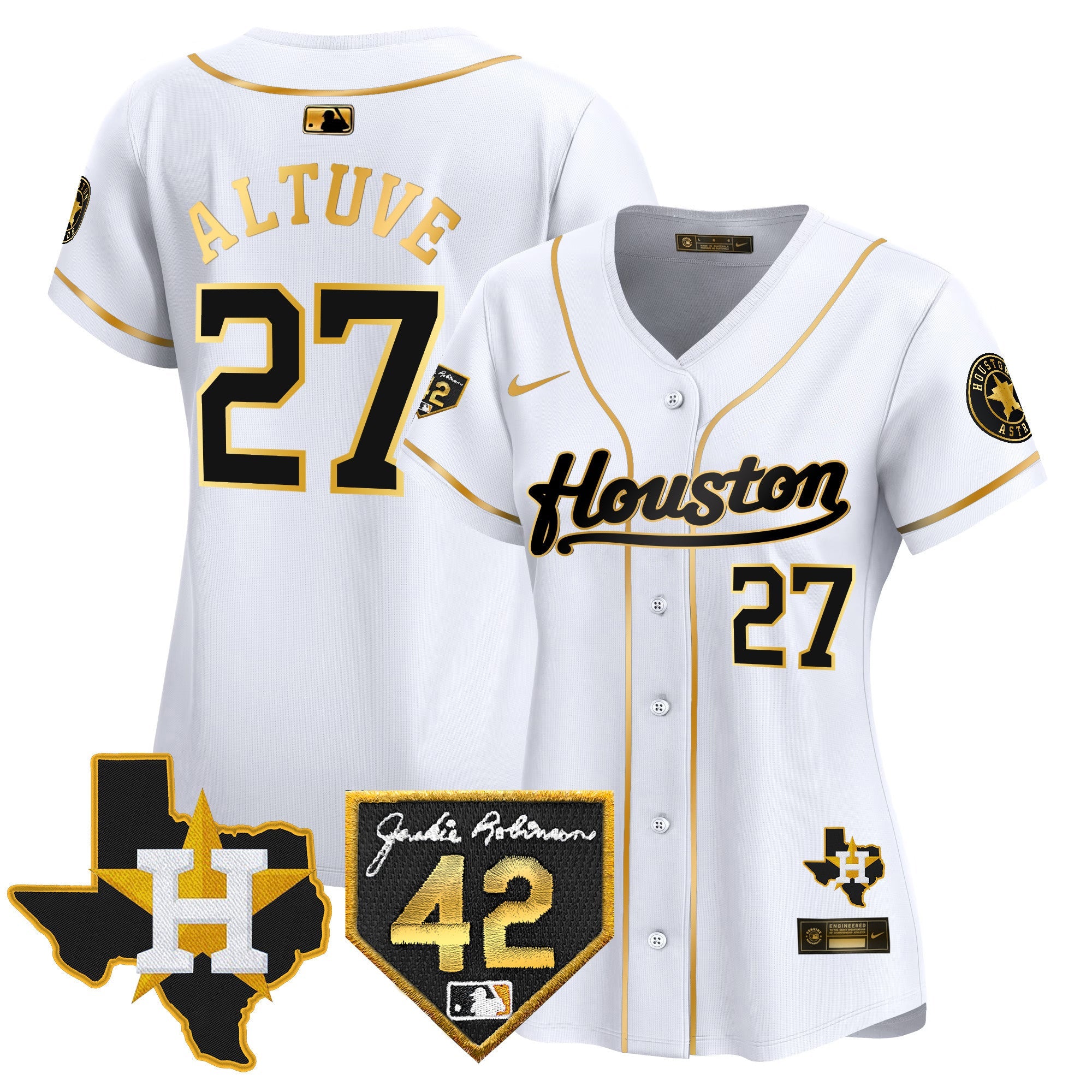 Women’s Houston 2024 Jackie Robinson Patch Vapor Premier Limited Jersey