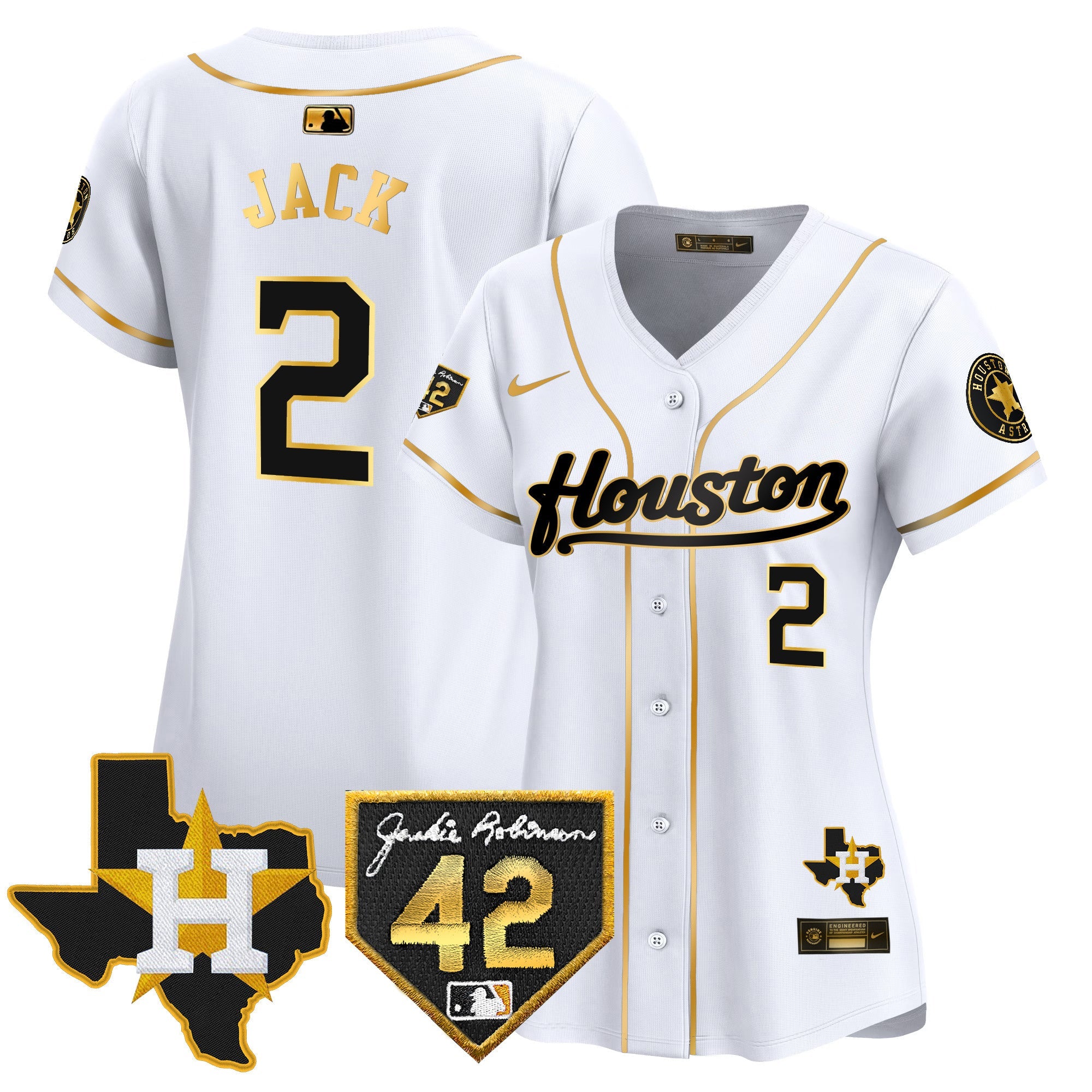 Women’s Houston 2024 Jackie Robinson Patch Vapor Premier Limited Jersey