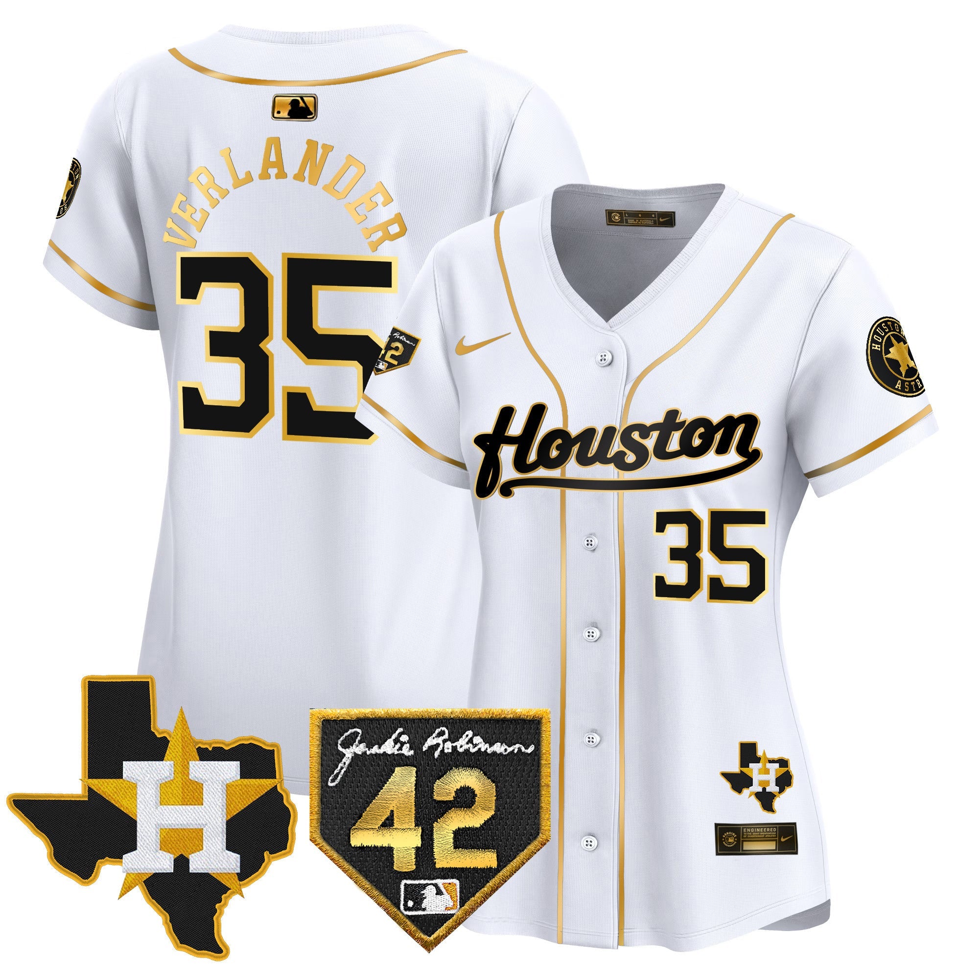 Women’s Houston 2024 Jackie Robinson Patch Vapor Premier Limited Jersey