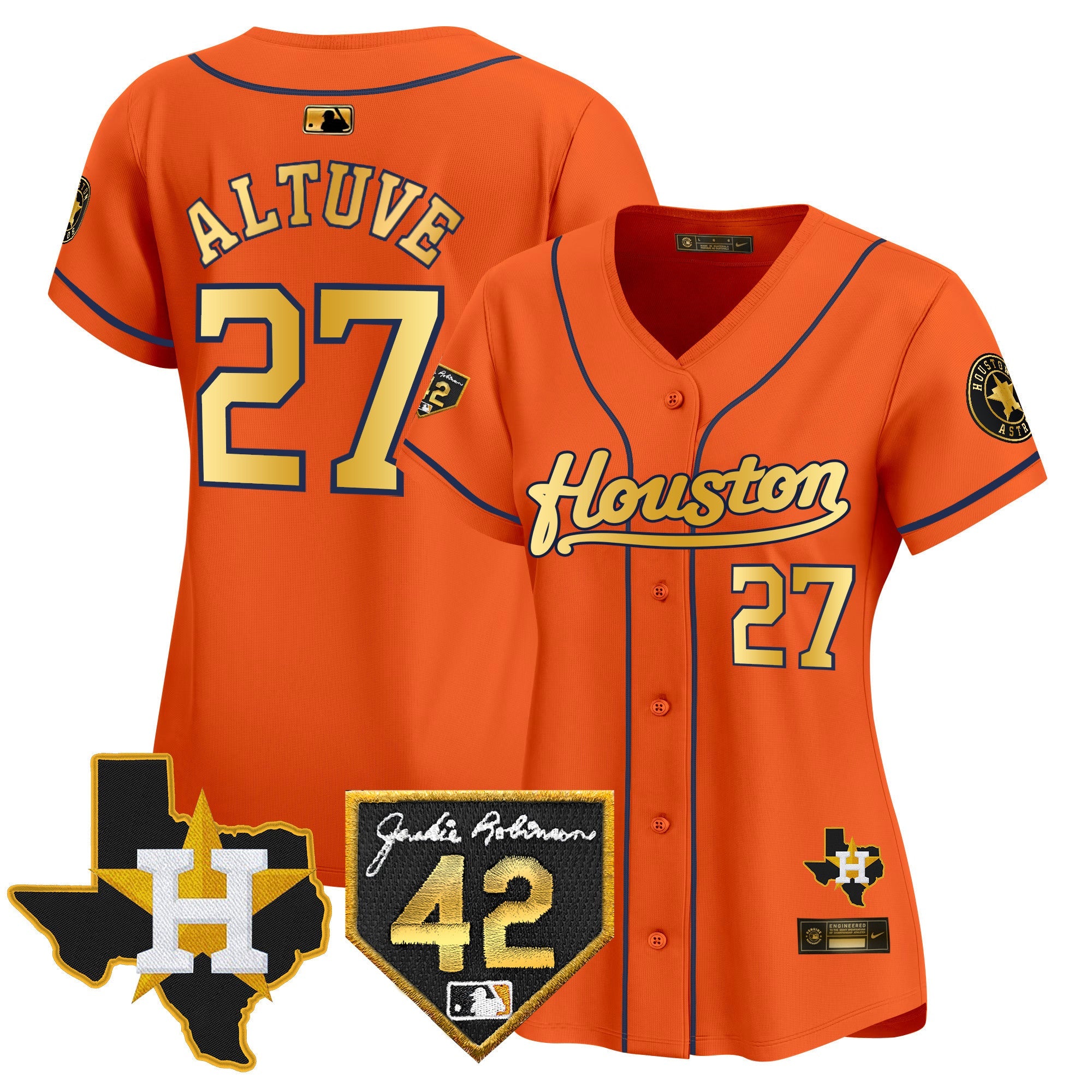 Women’s Houston 2024 Jackie Robinson Patch Vapor Premier Limited Jersey