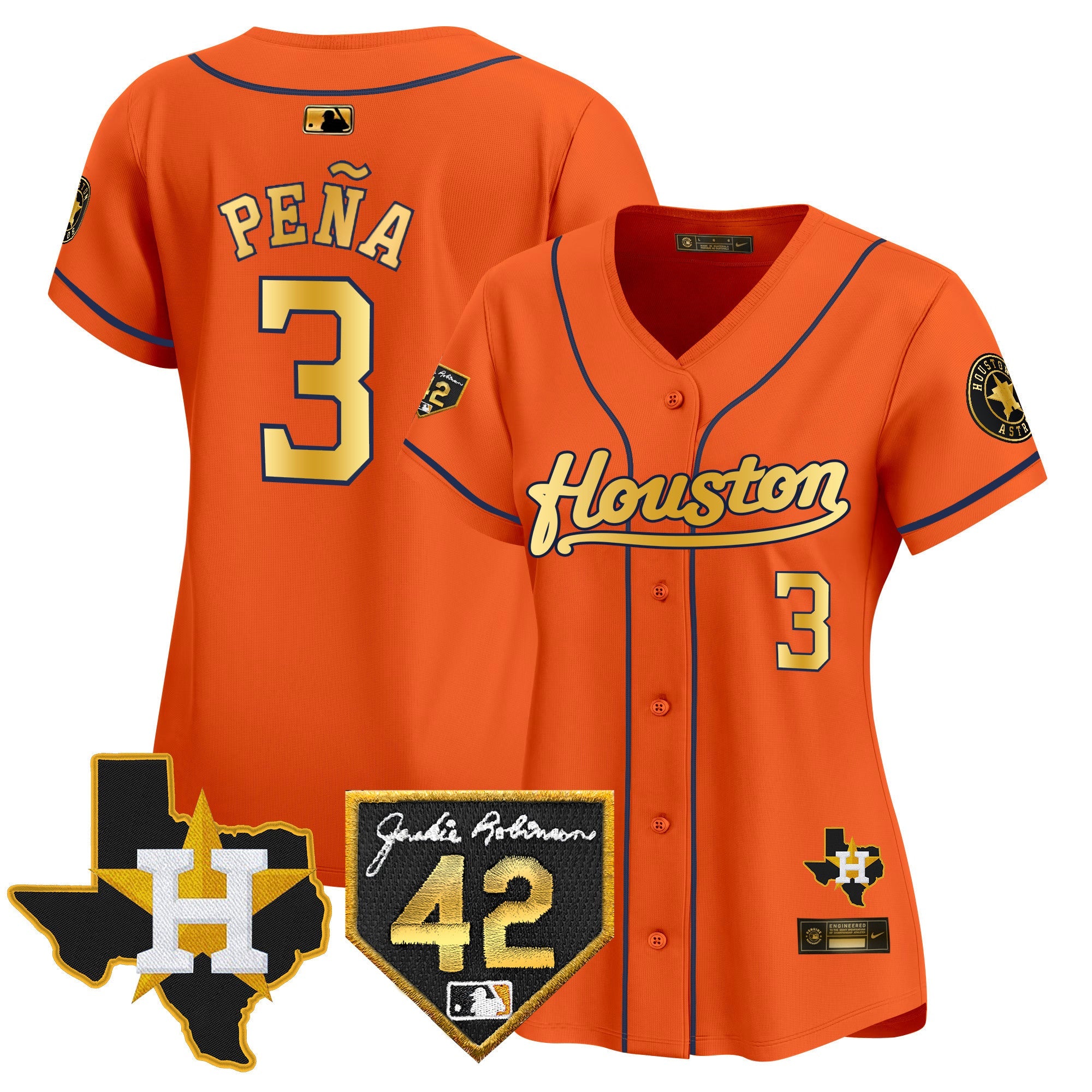 Women’s Houston 2024 Jackie Robinson Patch Vapor Premier Limited Jersey